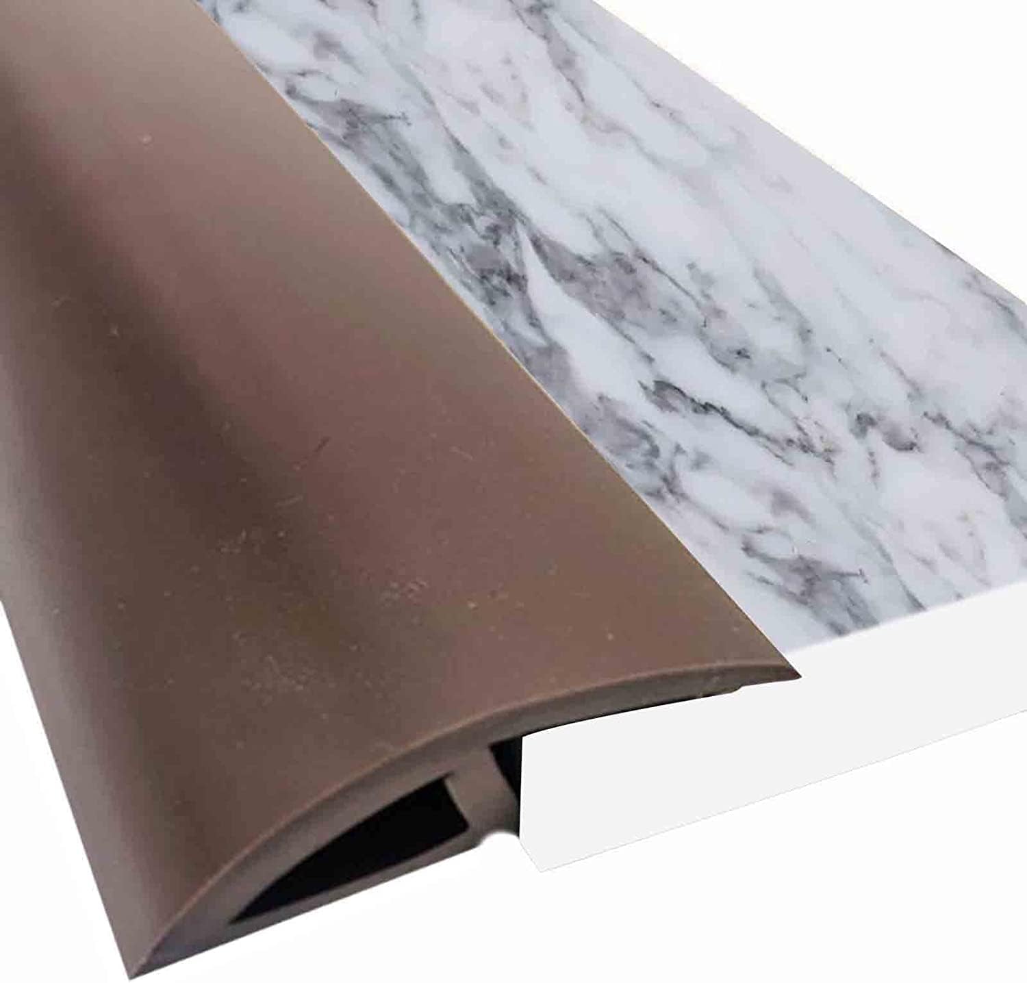 Doorway Uneven Floor Transition Strip, Floor Transition Strip Wood to Tile, Extra Wide Lightweight Doorway Thresholds Reducer, for Front Door Balcony Barn Door ( Color : Dark Brown , Size : 95cm/37.4i