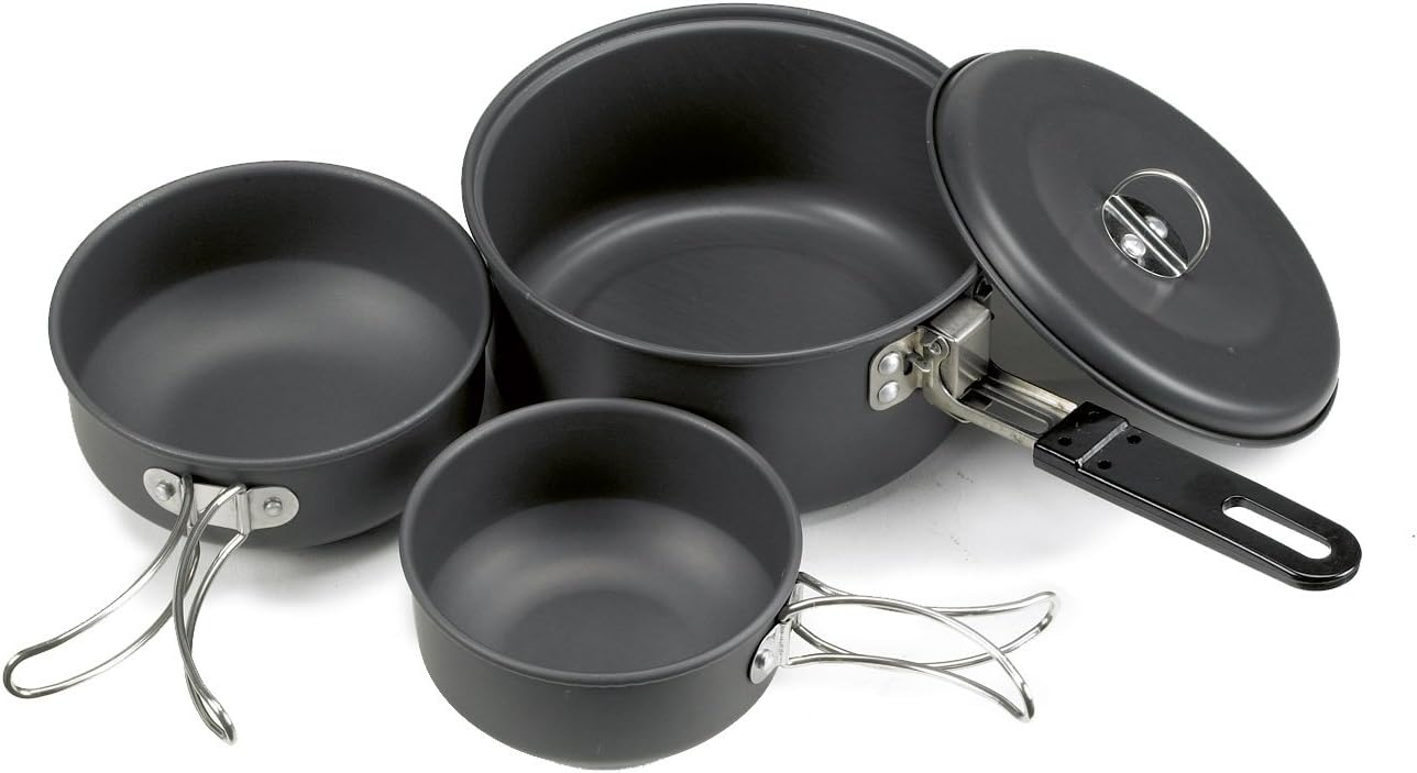 Outbound Logan Hard Anodized Aluminum 1-2 Person Cookset (Grey, Small)