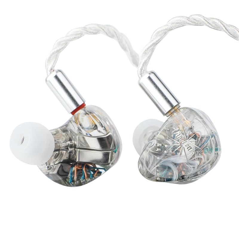 Linsoul Kiwi Ears Orchestra Lite Performance Custom 8BA in-Ear Monitor IEM | with Detachable 4-core 7N Oxygen-Free Copper Cable, Handcrafts Translucent Faceplate for Audiophile Studio Musician, Clear