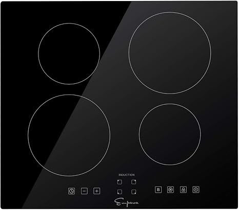Cocina eléctrica empotrable encimera de vidrio templado 4 hornallas -  Selecta