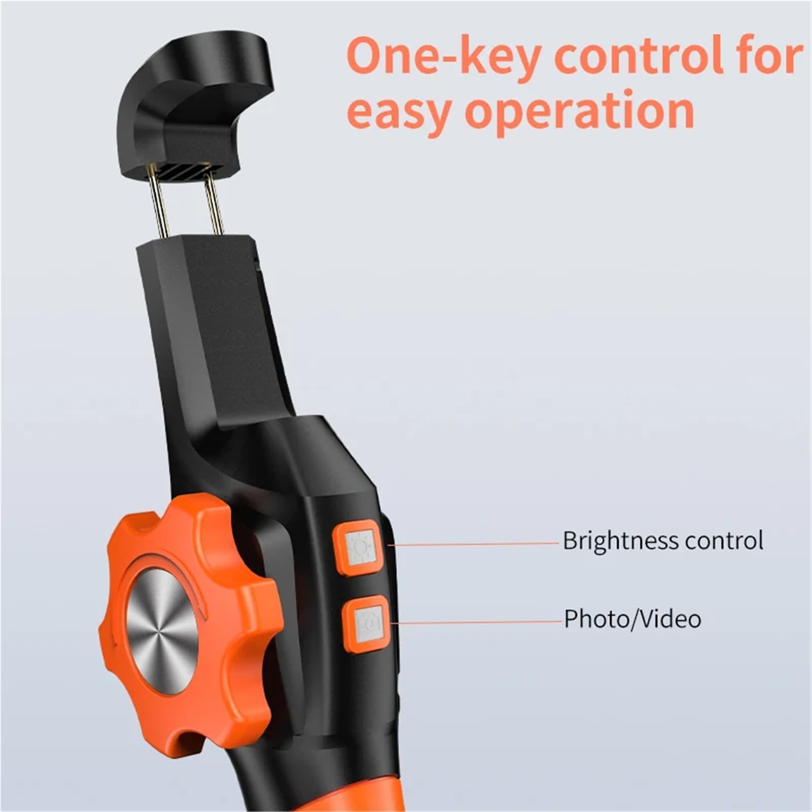 360 Degree Rotation Endoscope Inspection Camera 6.4mm Lens HD Articulated Borescope(6.4mm IOS Android)