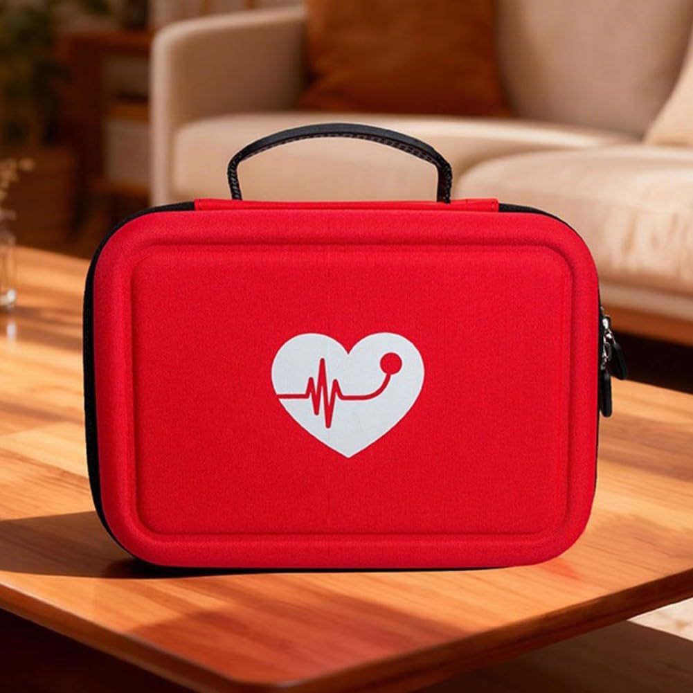 Bolsa de almacenamiento multifuncional para monitor, para suministros de primeros auxilios, monitor de presión arterial portátil, bolsa para kit de hogar (negro)