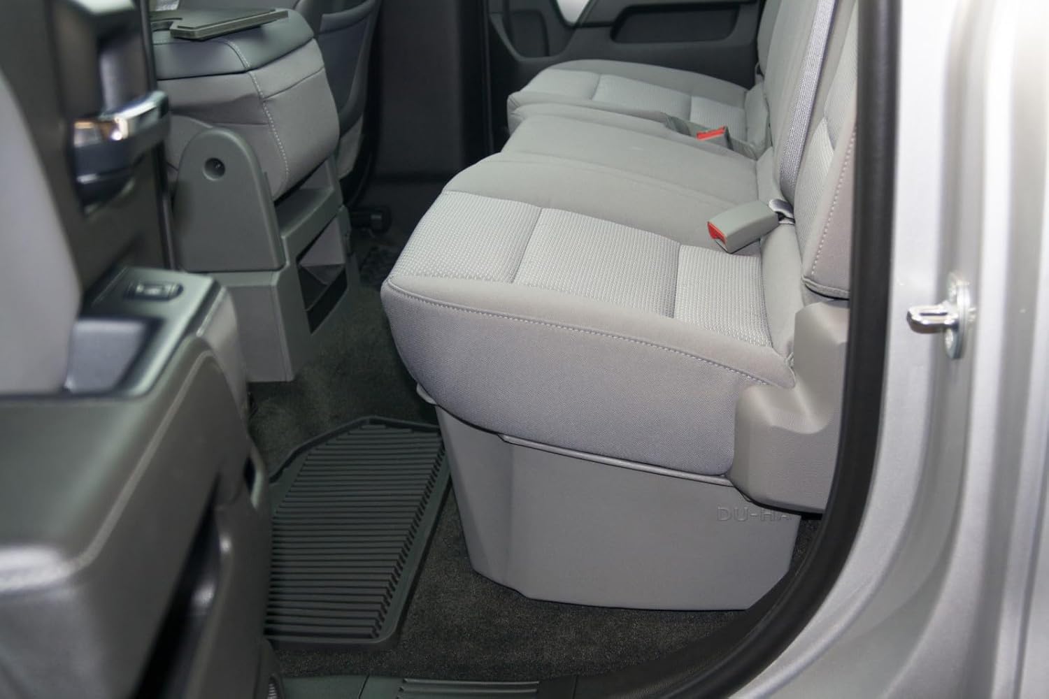 DU-HA DuHa 10304 Under Seat Storage fits 2014-2019 Chevy Silverado/GMC Sierra Double Cab Classic Style Body |Black Heavy-Duty Back Seat Organizer | Includes Dividers