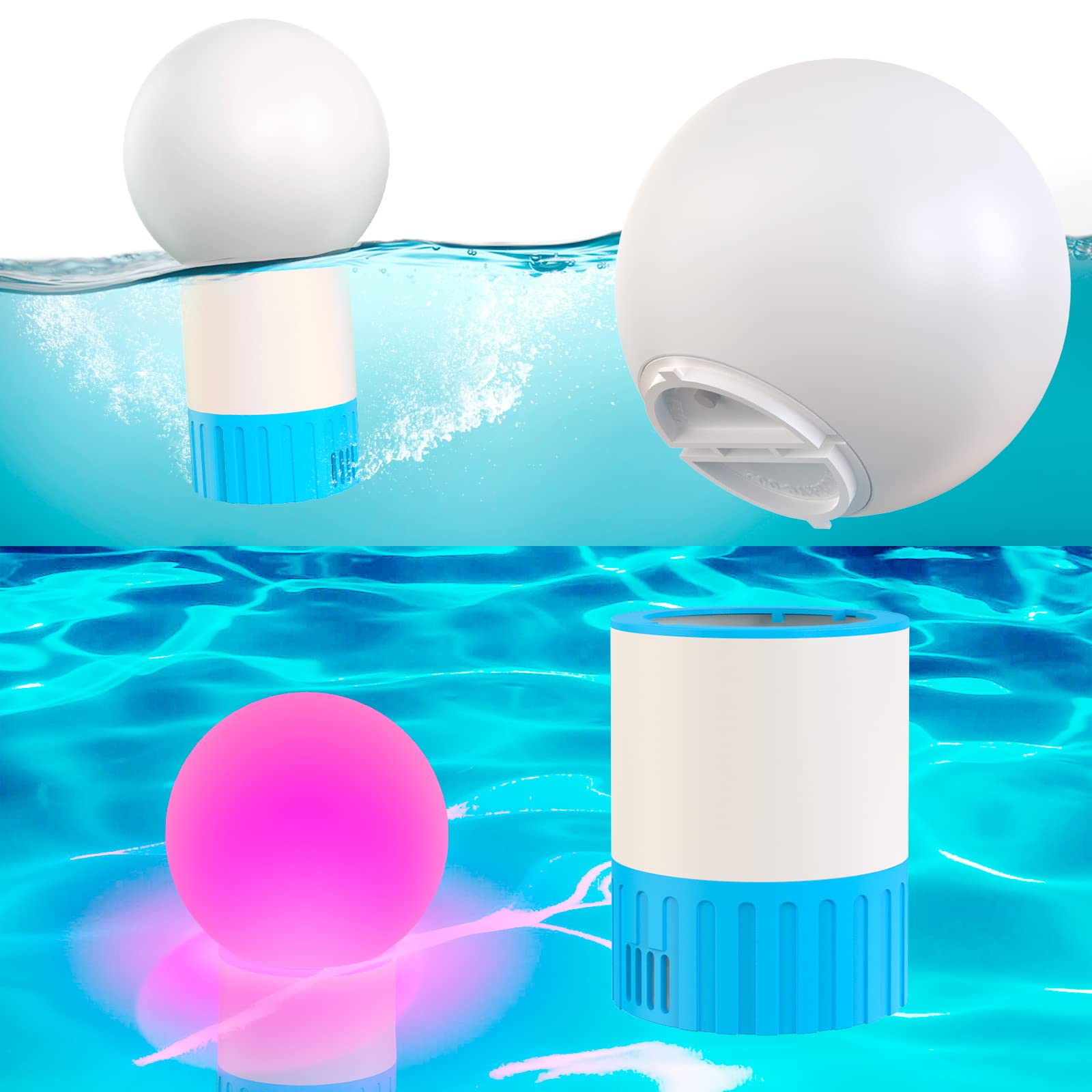 Buy AIRSEE Pool Light Chlorine Floater, Spa Dispenser with LED Ball