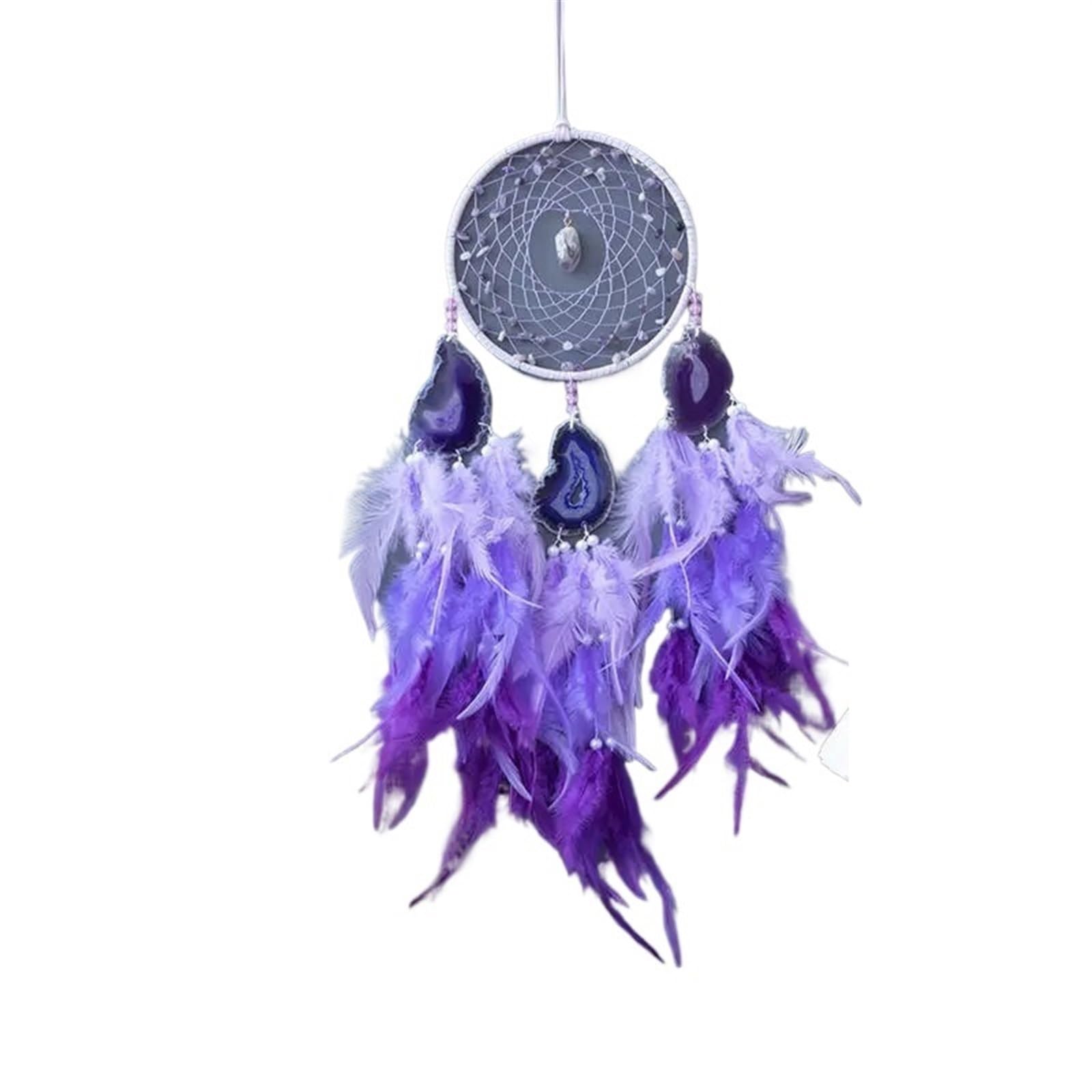 Traumfänger Feder-Traumfänger, lila Traumfänger, hängende Verzierung for Zuhause, große Innenaccessoires, Wanddekoration(Agate Catcher)