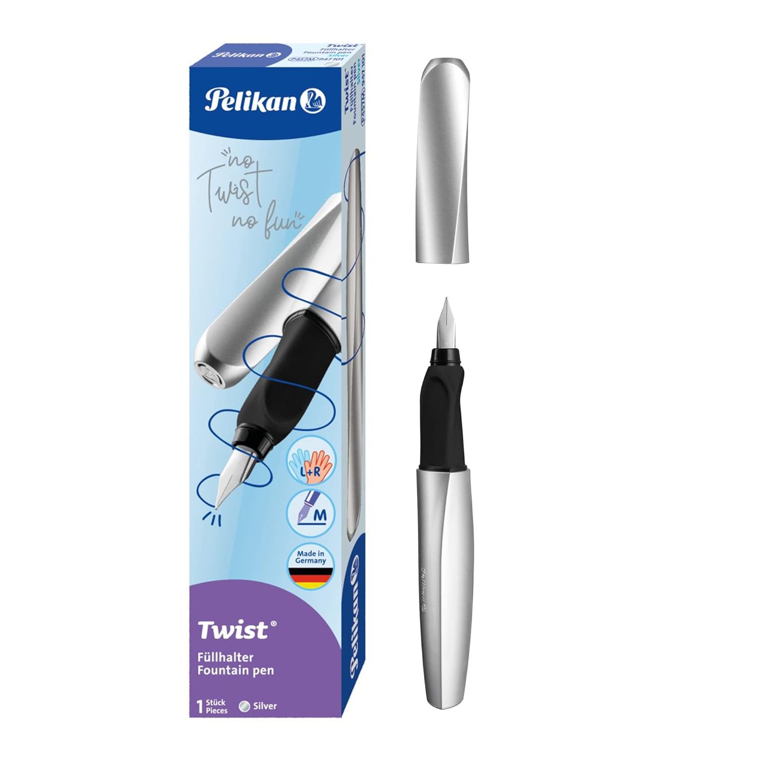 Pelikan Twist 947101 Fountain Pen in Folding Box Universal for Right