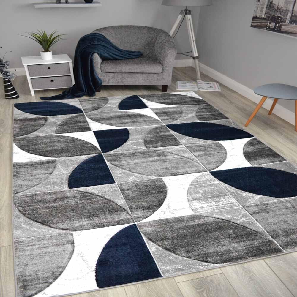 New Hand Carved Dark Navy Blue Grey Small Extra Large Size Living Room Bedroom House Rugs Cheap