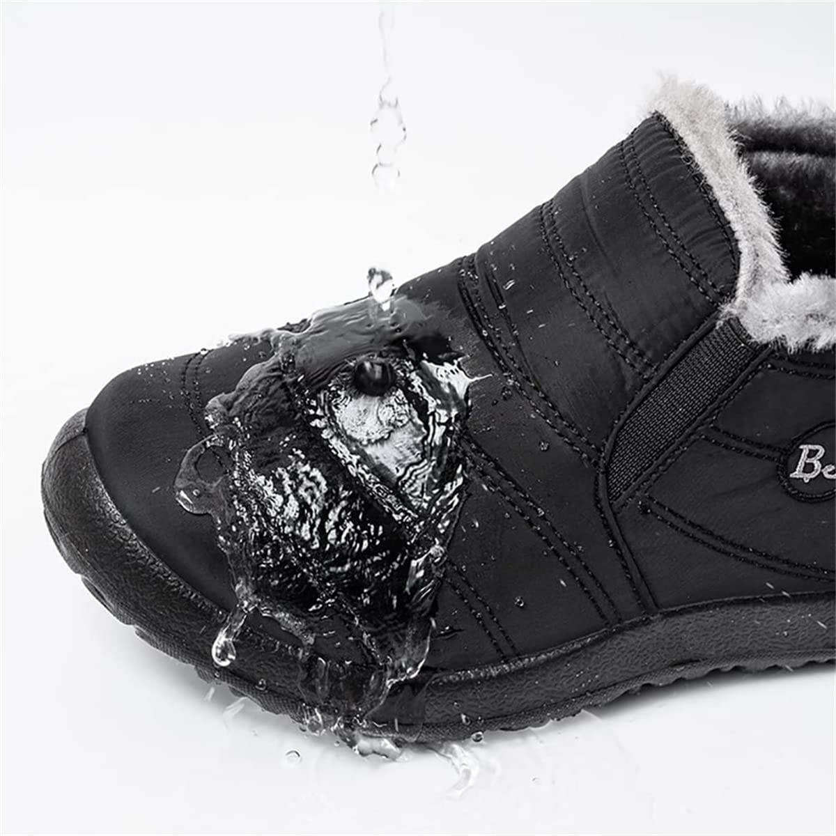 Boojoy Stivali Invernali Da Neve Uomo Donna - Impermeabili, Antiscivolo, Fodera In Pelliccia (Nero, Taglie 43 E Altre)