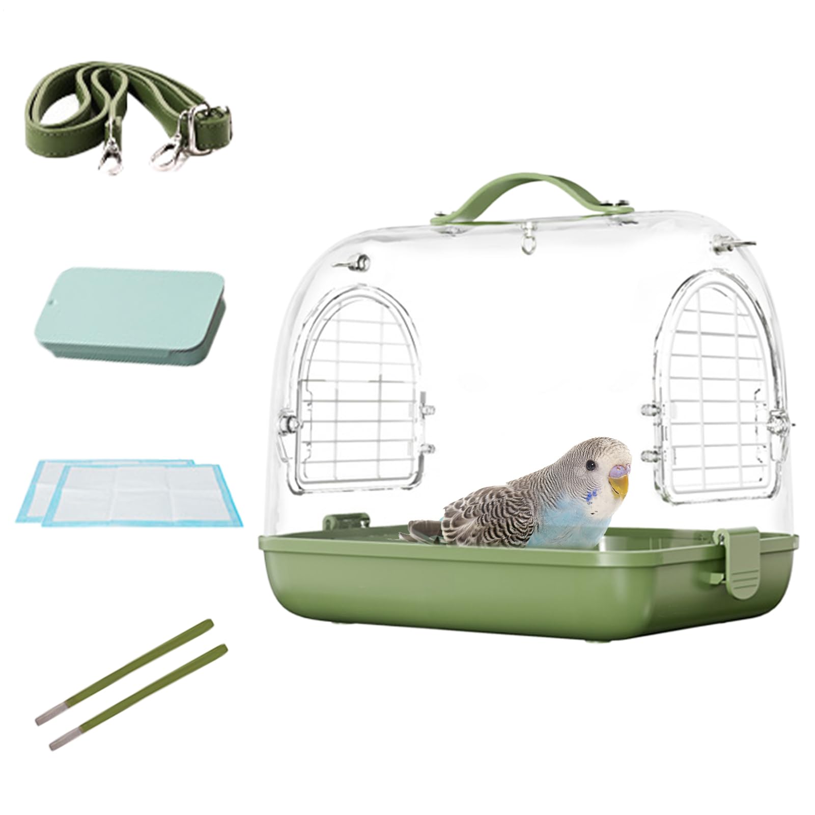 Jaula de viaje de aves, jaula de aves de viaje CAGA PORTABLE DE IMPARACIÓN | Hámster que transporta suministros, accesorios de viaje de cacatúa, bolsa de viaje de mascotas