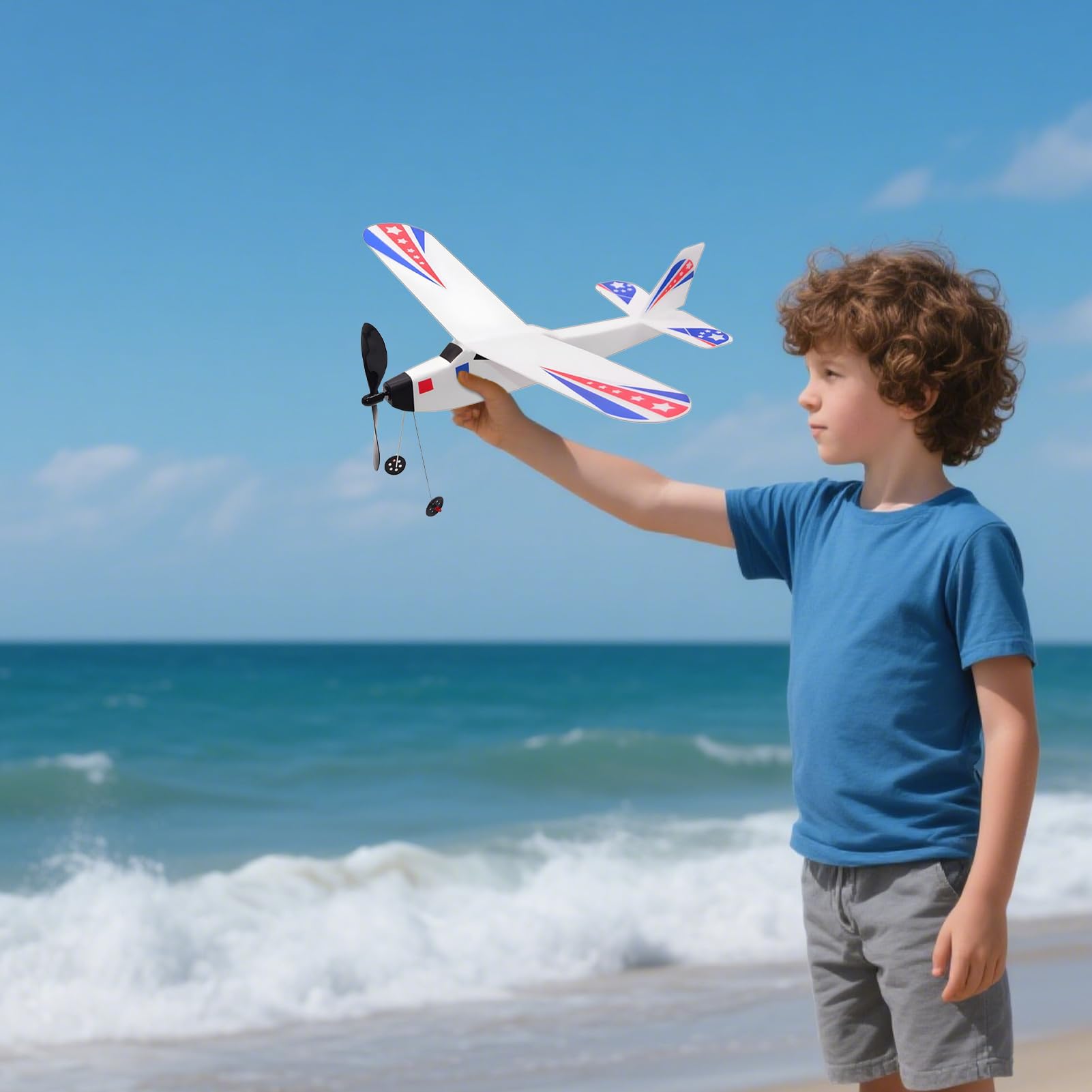 Generisch Aeroplani di gomma - Modello di aereo aereo azionato con elastico,Giocattoli di aereo per bambini adulti attività all'aperto