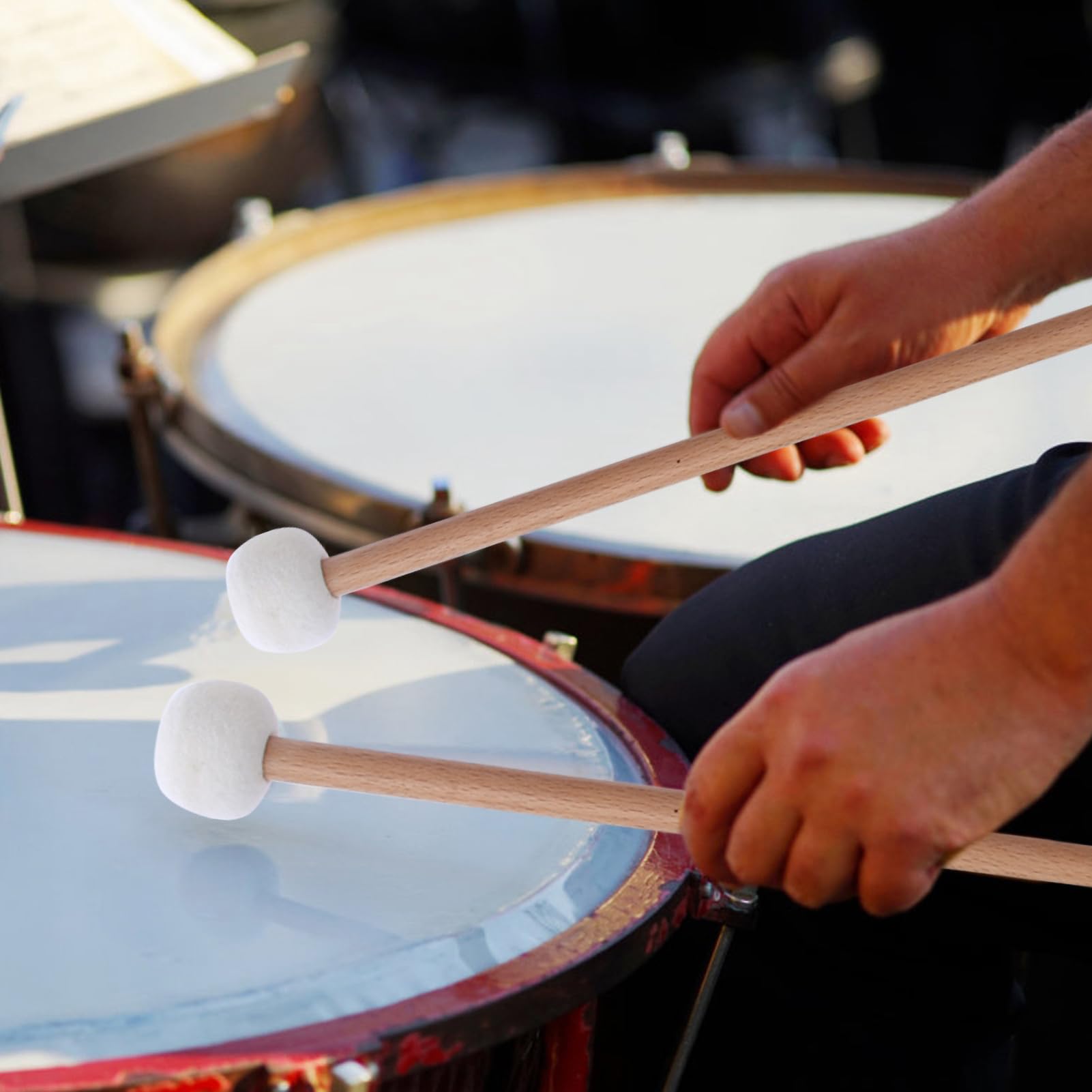 Drum Mallets Sticks 2Pet Mallet Percussion Drum Mallet Hammer fieltro blanco Timpani - Accesorios para instrumentos musicales