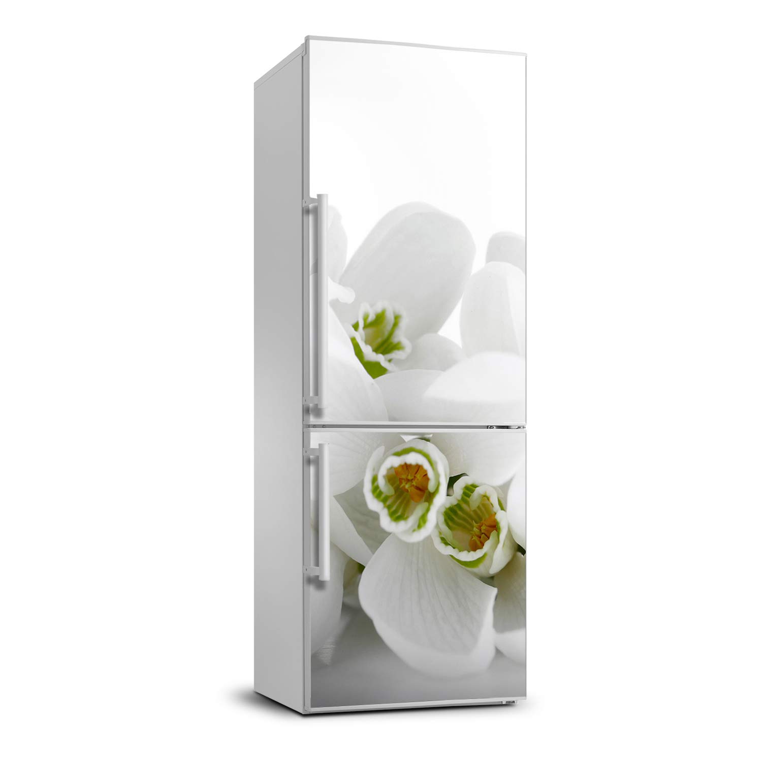 Autocollant frigo pour masquer les rayures de réfrigérateur 60x180cm snowdrops