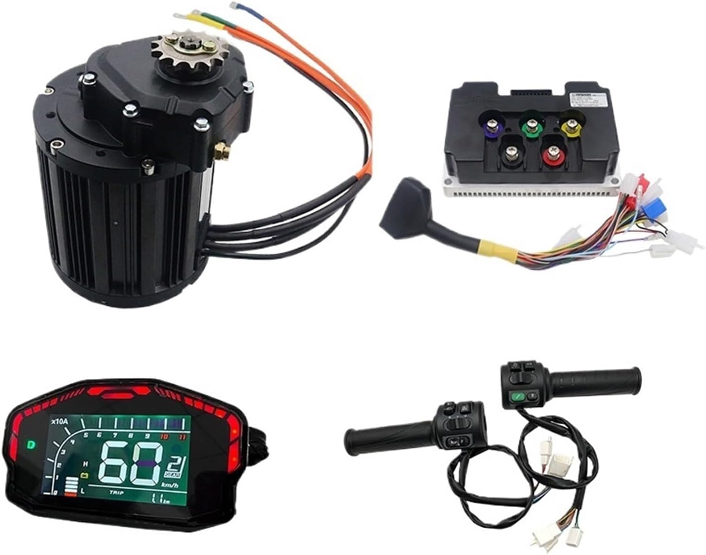 Mid Drive Motor Mid-Drive with ND72680 Fardriver Controller and DKD Display Speedometer and T08 Throttle Kit QS138