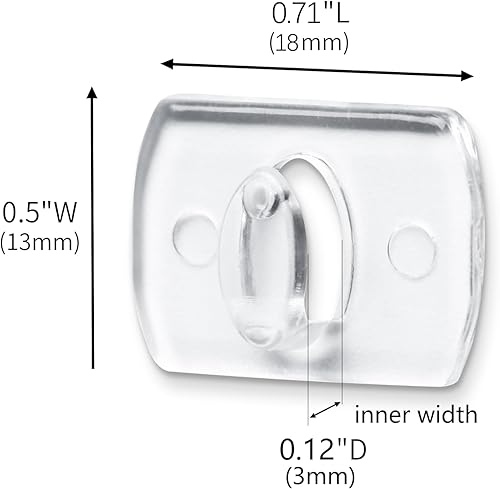 Miniatura 2 de 100 mini clips de luz transparentes con 120 tiras adhesivas, mini ganchos de pared para interiores sin daños para colgar, clips extraíbles