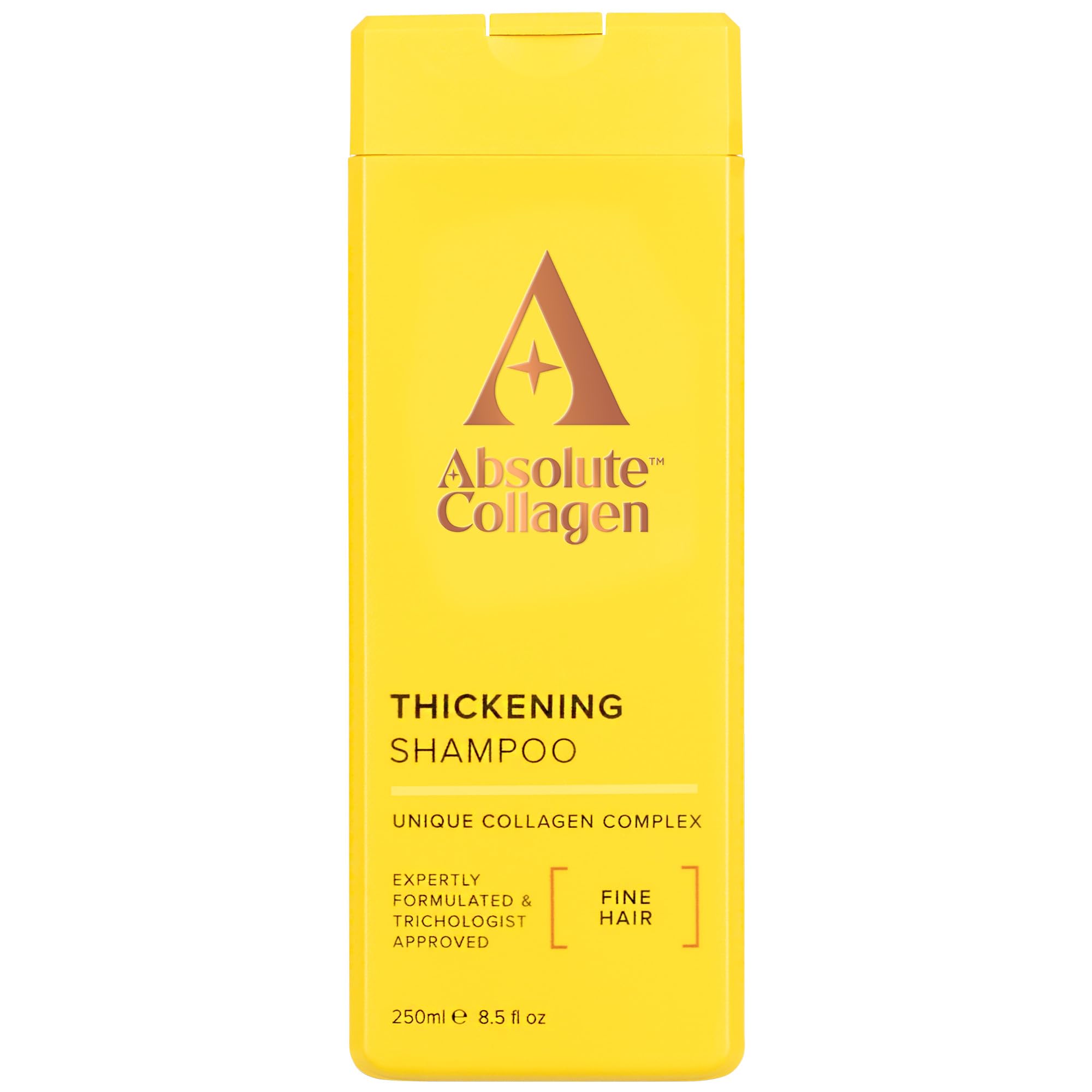 Absolute Collagen Hair Thickening Collagen Shampoo for Thin & Fine Hair - Strengthens, Volumises, Nourishes, Cleanses - The First of the UK's Collagen Complex Shampoos - Hair Care - 250ml