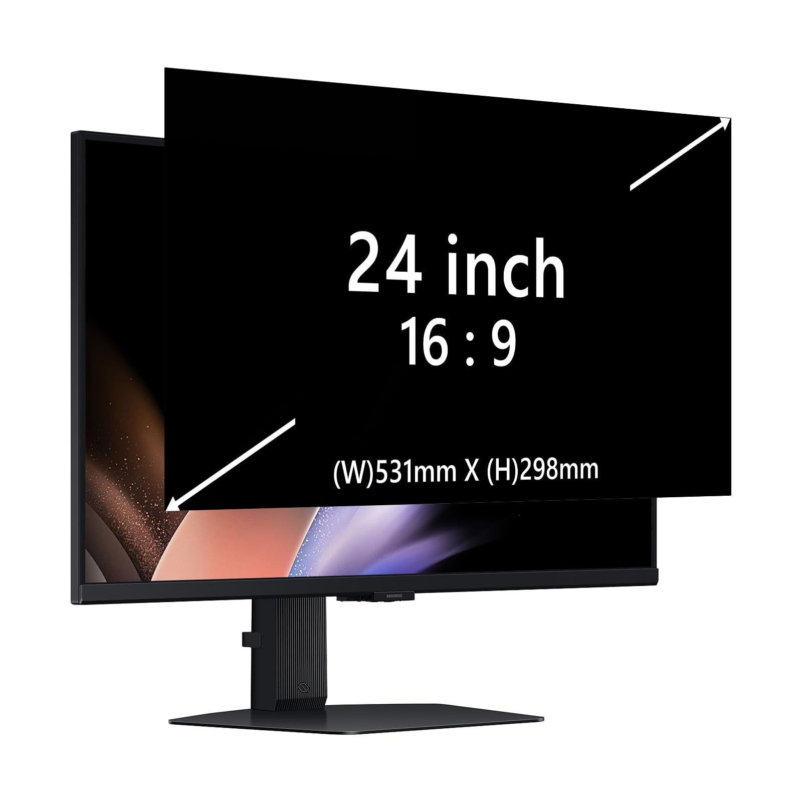 Pantalla de Privacidad para Portátil de 24 Pulgadas, Filtro Privacy Screen Filter, Privacy de Film Extraíble Anti UV Protector de Pantalla para Ordenador(24" Pulgadas 16:9)