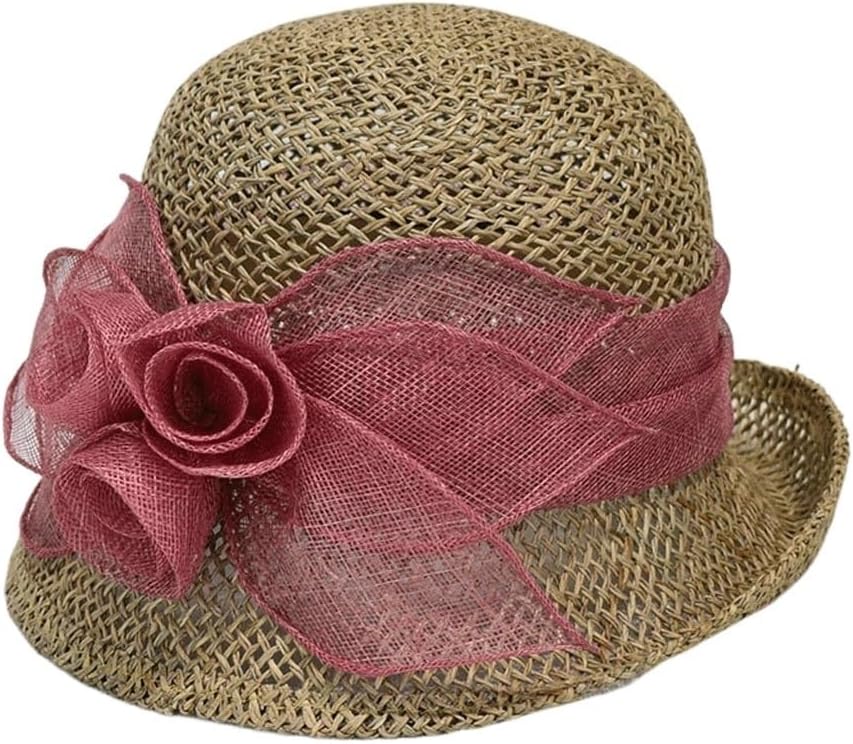 Grass Hat Sun Women's Hemp Flower Warped Overhang Protection Banquet Bowler