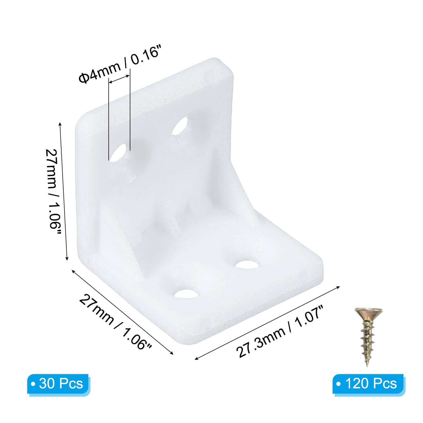 PATIKIL Plastic Corner Braces 27x27x27.3mm - Image 2