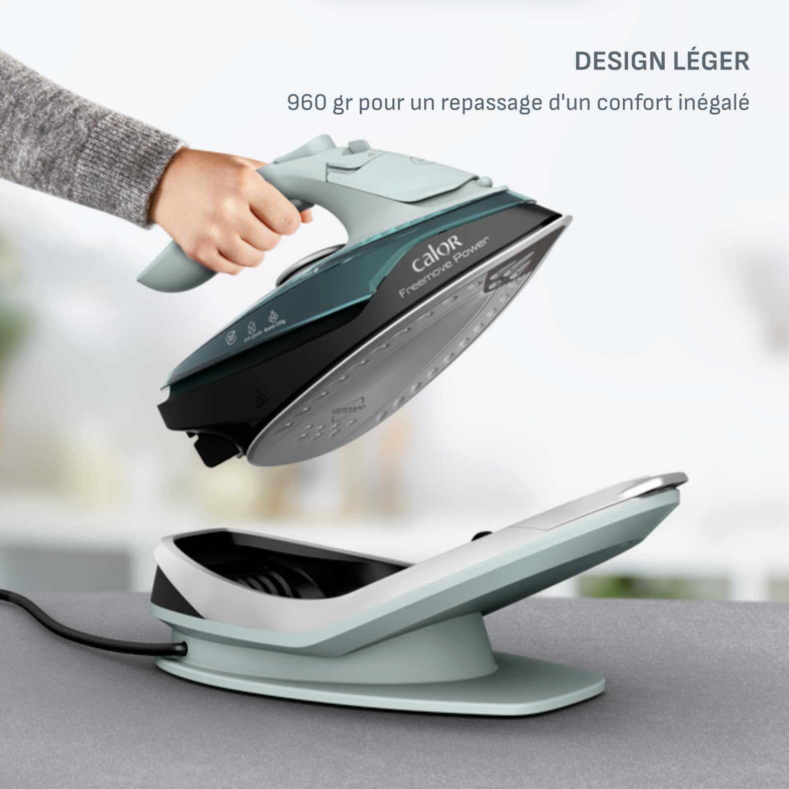 Calor Freemove Power Bezprzewodowe żelazko parowe, 2600 W, ciągły przepływ 40 g/min, prasowanie 220 g/min, wydajne, lekkie, FV6672C0