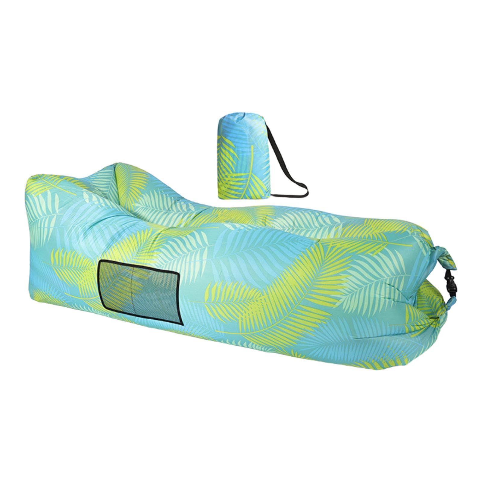 Inflatable Lounger Chair Lazy for Backyard Outdoor and Indoor Easy Setup Green Leeves-image-36