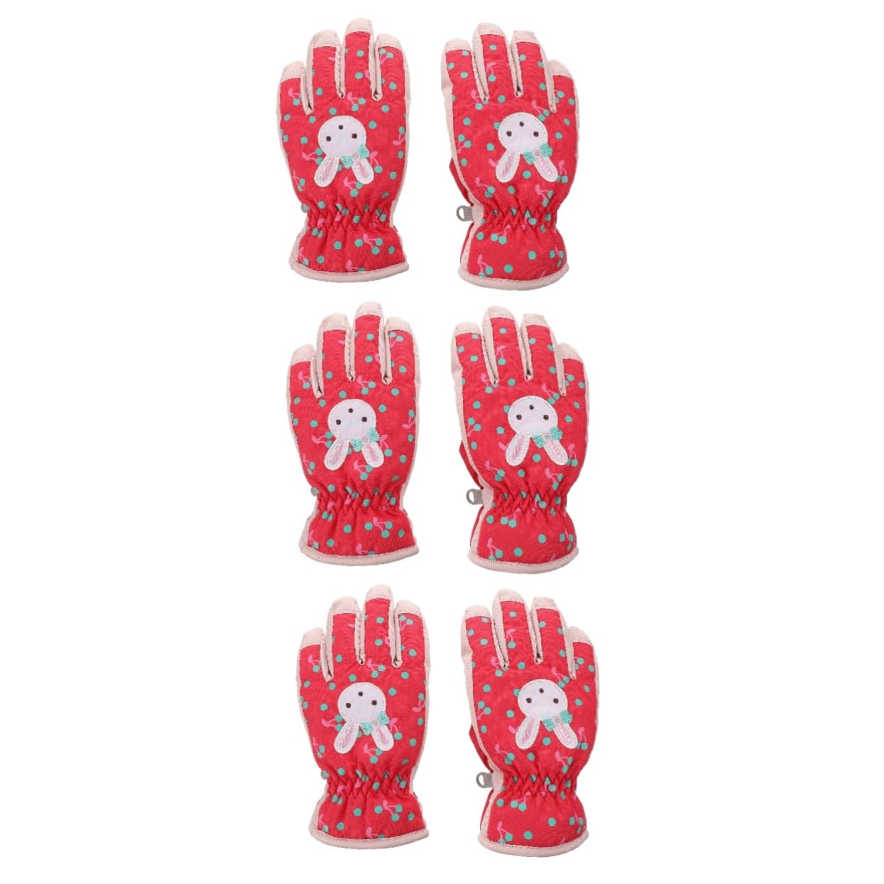 SHERCHPRY 3paare Winterfeste Mädchen Skihandschuhe wasserdichte Winddichte Und rutschfeste Fäustlinge Mit Cartoon-Muster Für Mädchen Für Skifahren Und Outdoor-aktivitäten Rot s