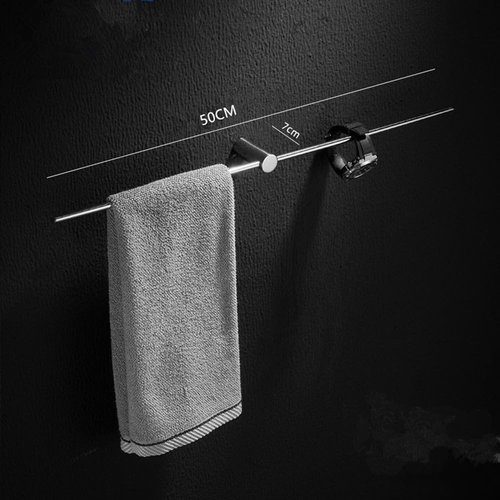 Barra porta asciugamani da bagno in oro nero da 50 m, porta accappatoio, set di accessori per il bagno, cromato, 50 cm