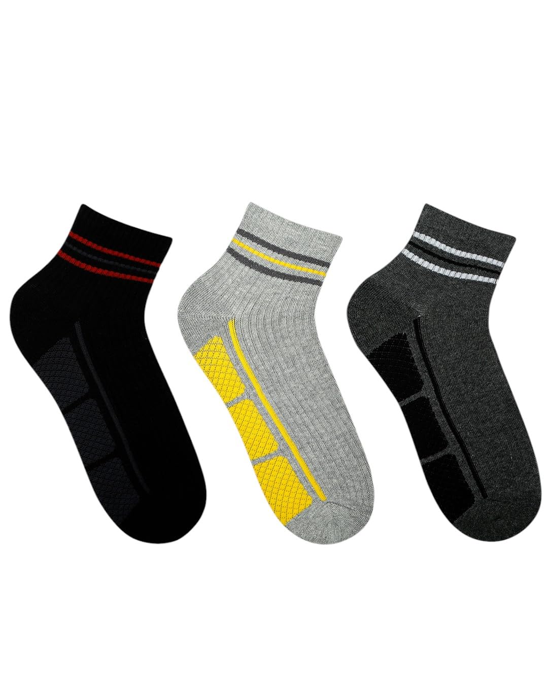 BALENZIA SocksXpress Men’s Cushioned Ankle-Length Socks | Black, L.Grey, D.Grey... BALENZIA SocksXpress Men’s Cushioned Ankle-Length Socks | Black, L.Grey, D.Grey...