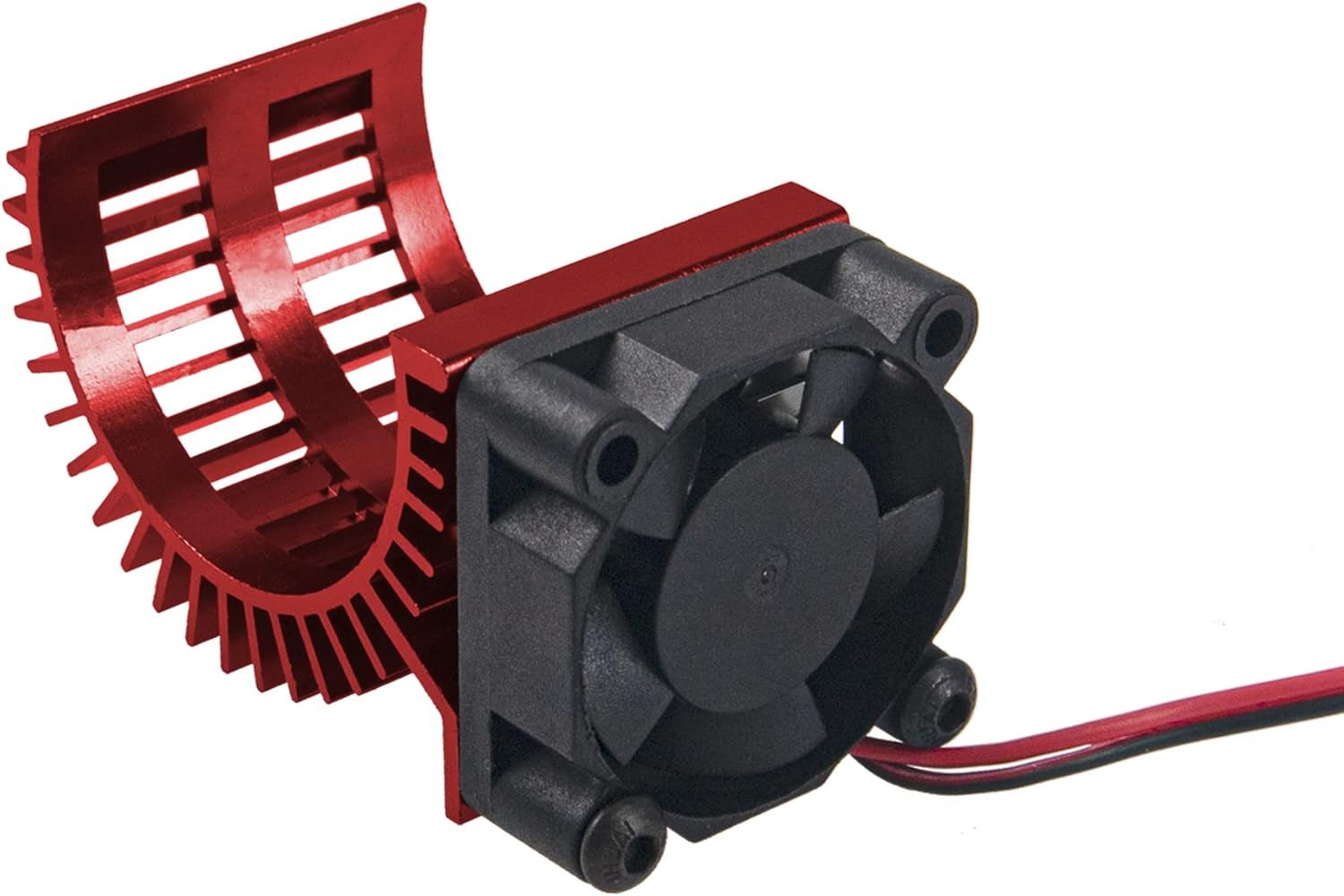 RC Motor Heatsink 540 545 550 Brushless Brushed Electric Engine Heat Sink with 5-6V Cooling Fan Compatible with Traxxas HSP HPI Wltoys Himoto Axial Tamiya 1/10 RC Crawler Truck Car (Red)