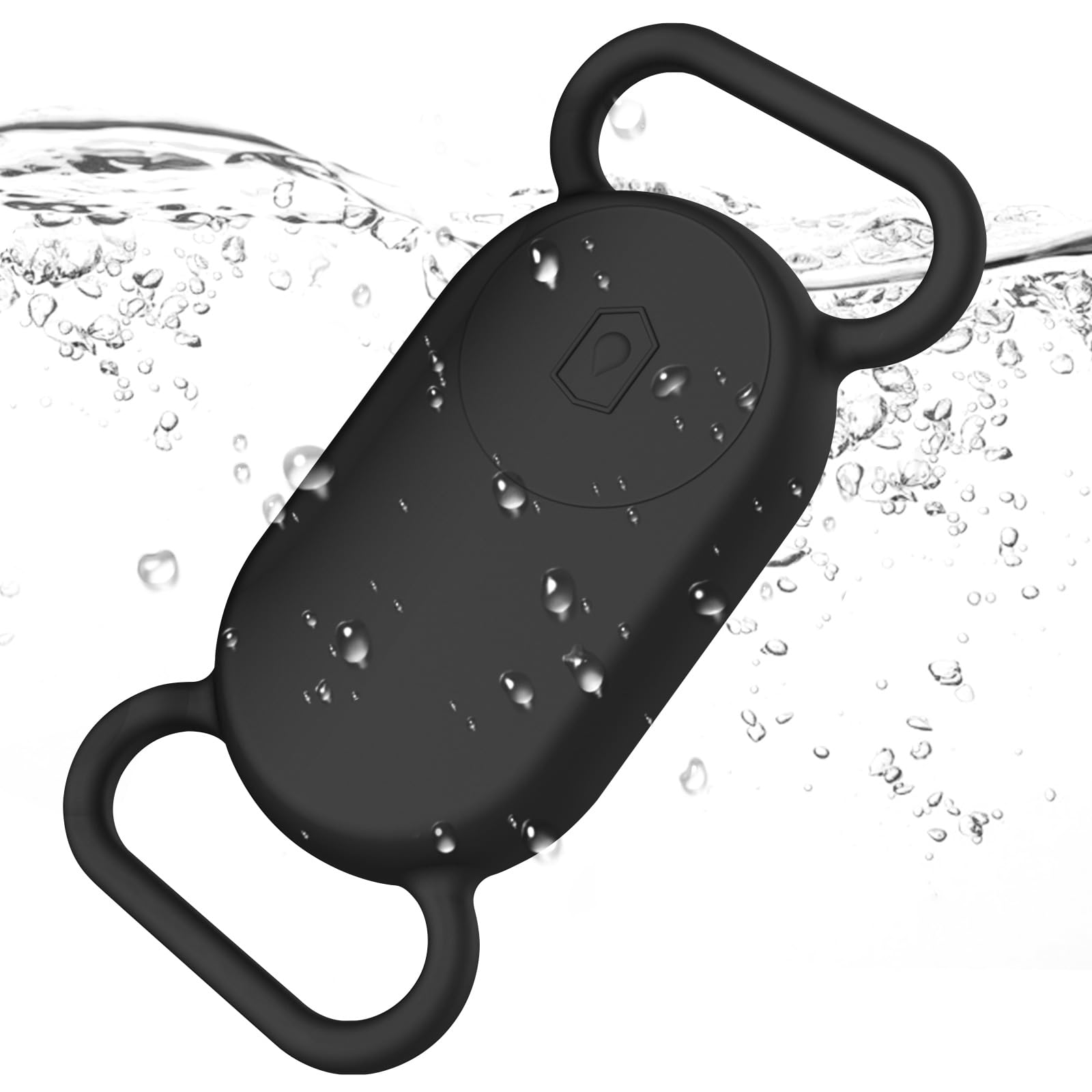 Wanme Funda de Silicona Samsung Galaxy SmartTag2, Galaxy SmartTag 2 Perros Funda Collar, Protector de Collar para Gatos SmartTag2, Carcasa Impermeable Antipérdida Completamente Cerrada (Negro)
