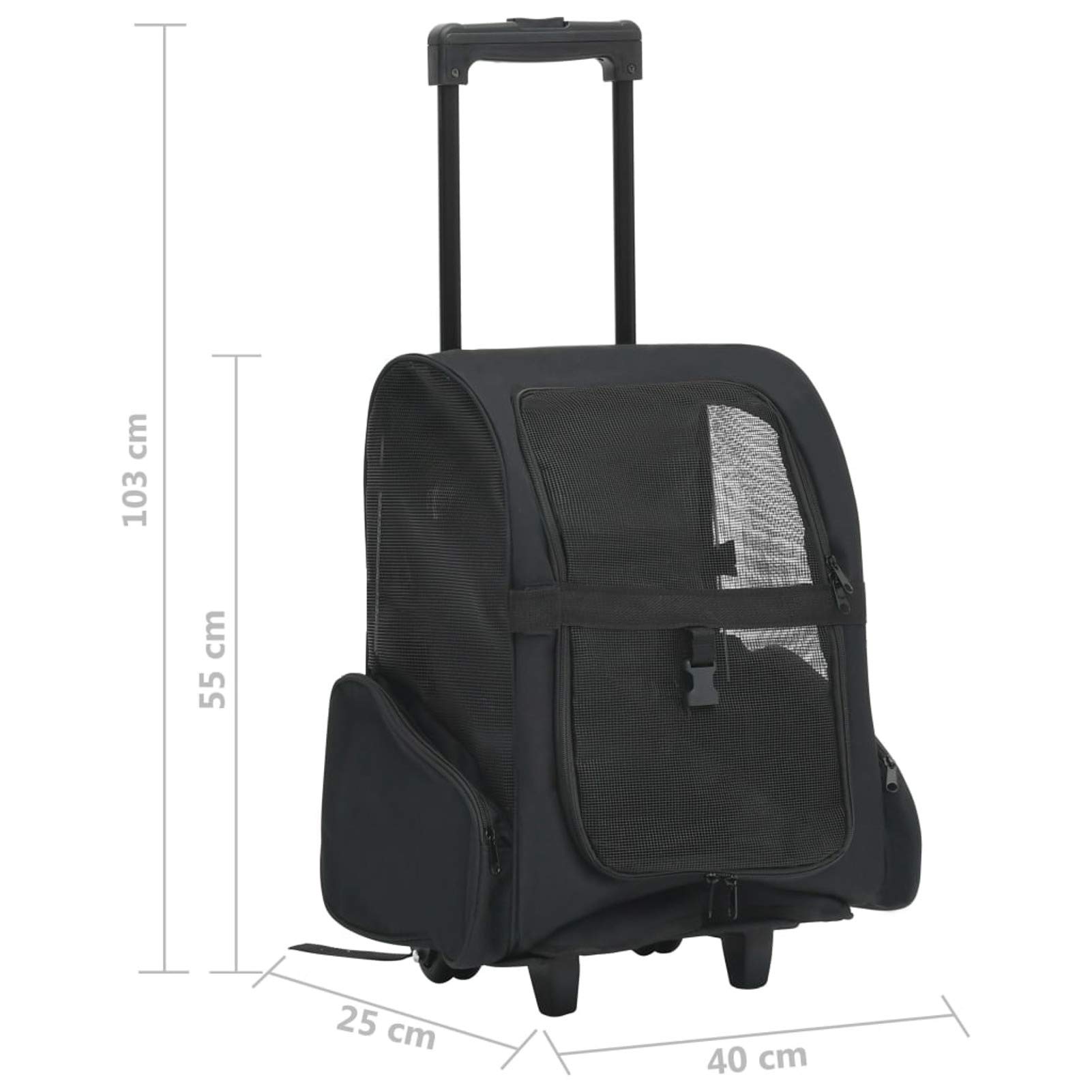 Lechnical Trolley Trasportino per Animali Pieghevole Multifunzione Nero,Articoli per Animali,Animali Domestici - Articoli,Passeggini per Animali Domestici