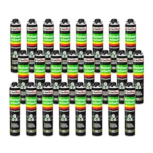 Isolbau Montageschuim – PU-bouwschuim voor schuimpistolen – 1K pistoolschuim voor binnen en buiten – 24 x 750 ml