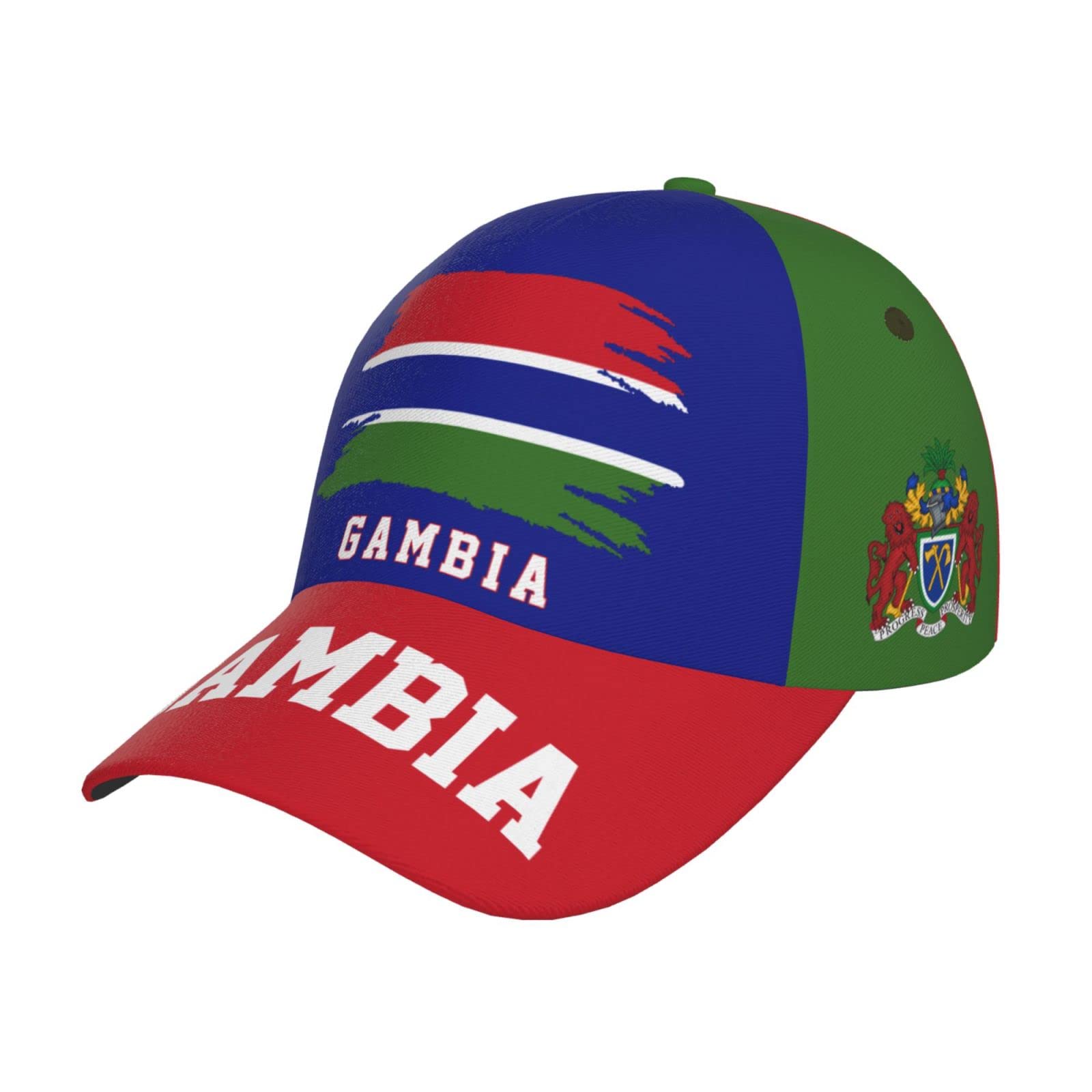 Rfshop Unisex #1645 Gambia Flag Gambian Baseball Cap 3D Full Print Adult Adjustable Hat Soccer Patriotic Caps