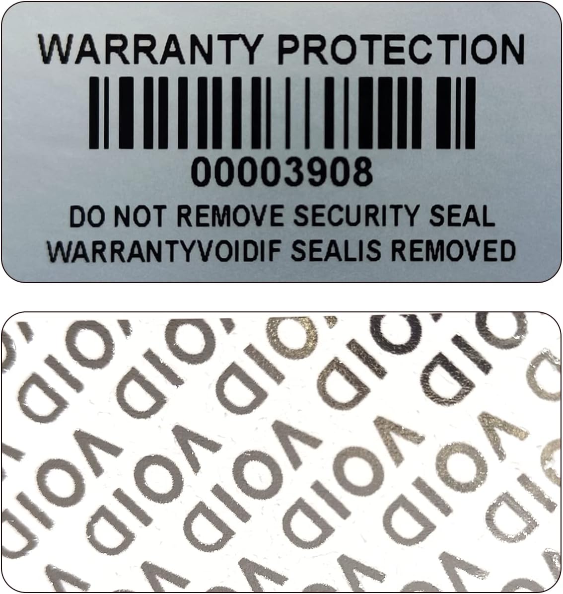 120pcs Tamper Evident Barcode Stickers with Individual Serial Number Security Guarantee Invalid Sticker, Package Seal Label (4x2cm, Silver)