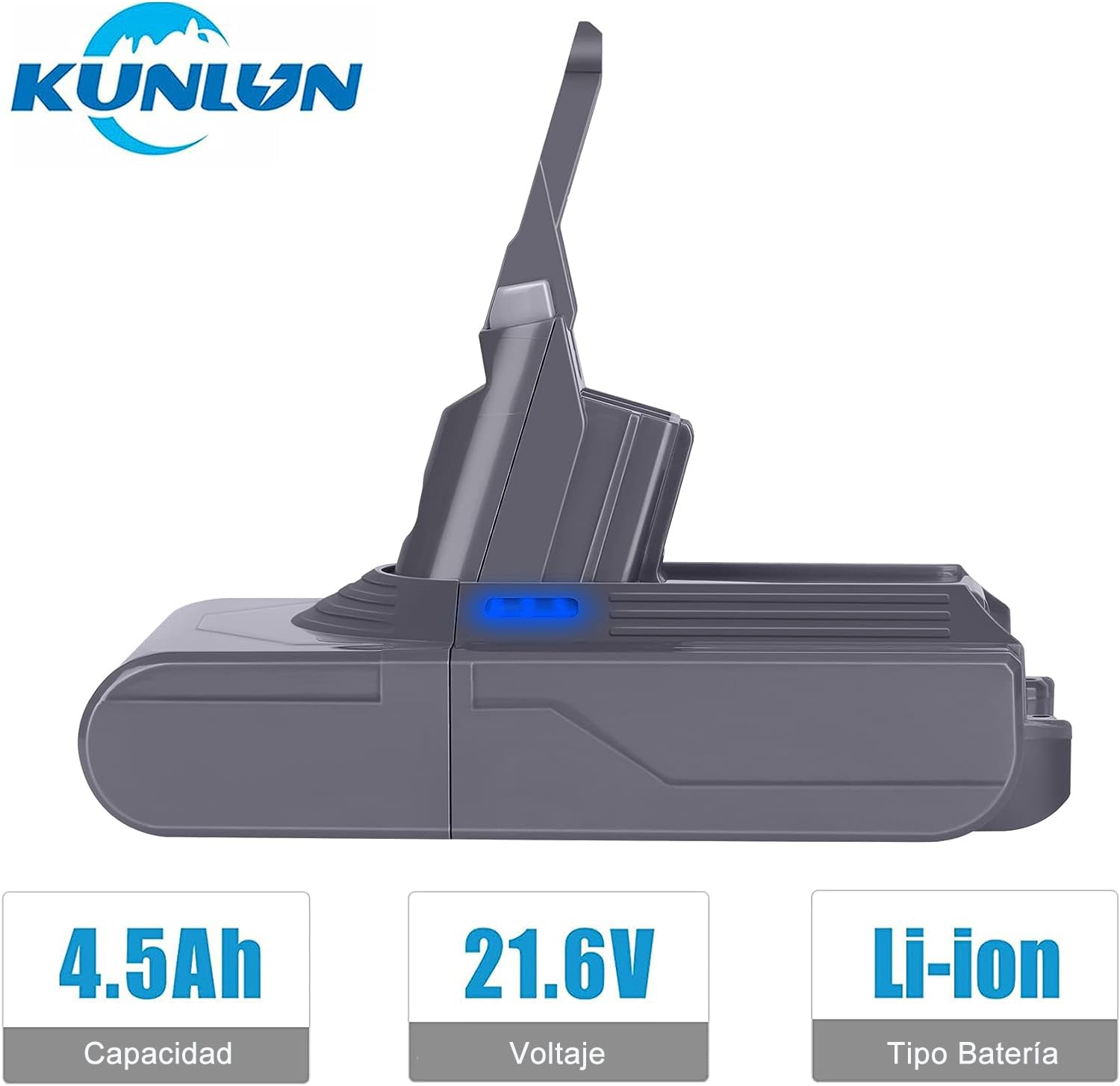 KUNLUN Batería para Dyson V8 SV10, Batería de Repuesto de Iones de Litio de 4500 mAh para Dyson V8 Absolute V8 Animal V8 Fluffy V8 Motorhead de Aspiradora