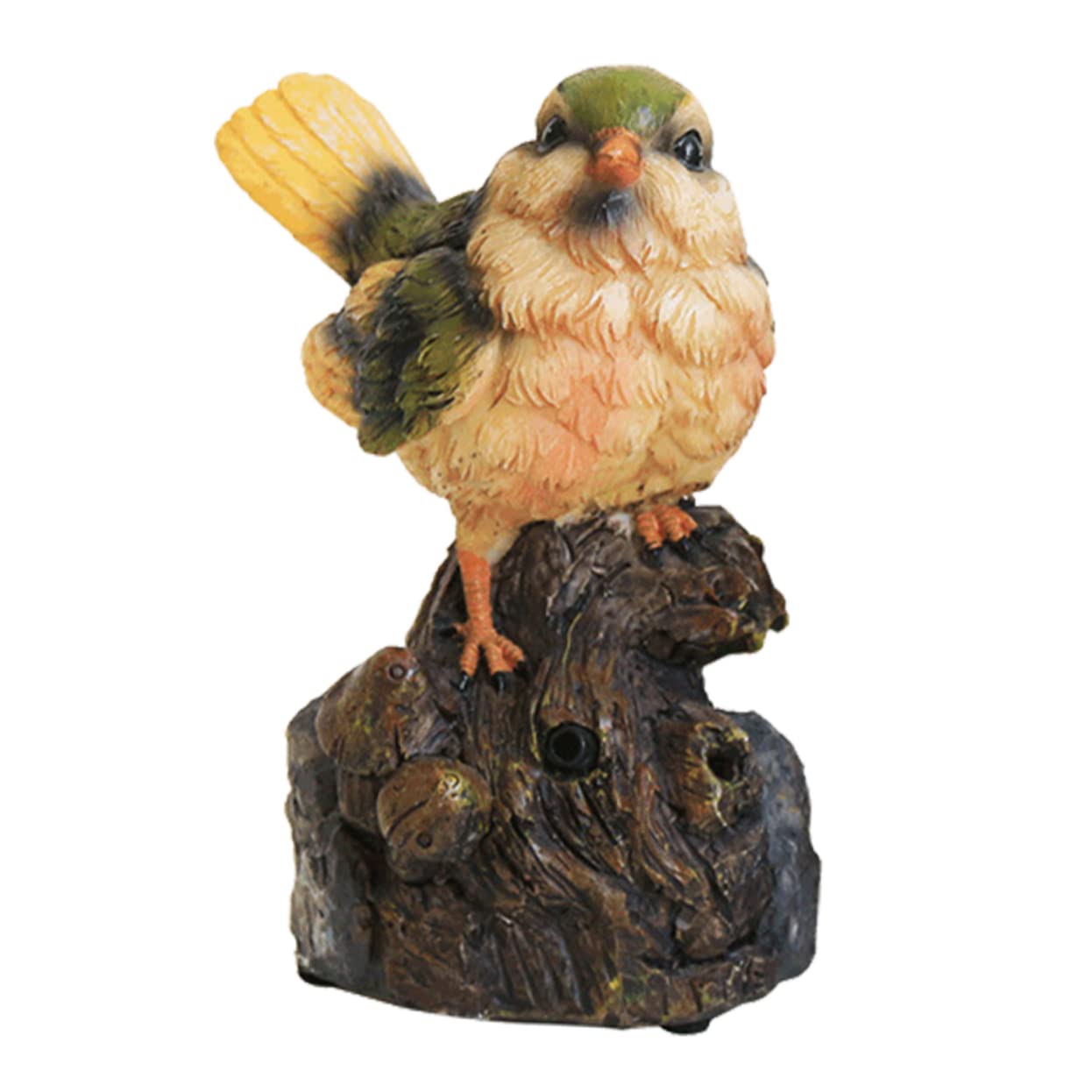 Figura Uccellino Realistico da Giardino in Resina con Suono Naturale