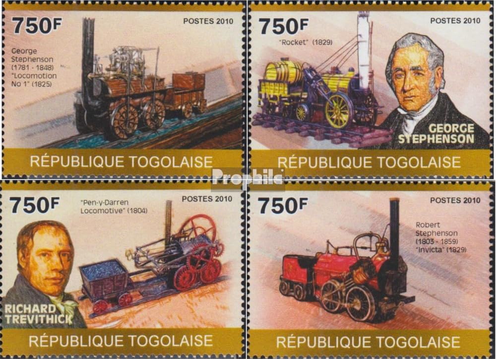 Prophila Collection Togo 3499-3502 (complete.issue.) unmounted mint/never hinged ** MNH 2010 Beginnings the Railway (Stamps for collectors) Trains/railway/funicular