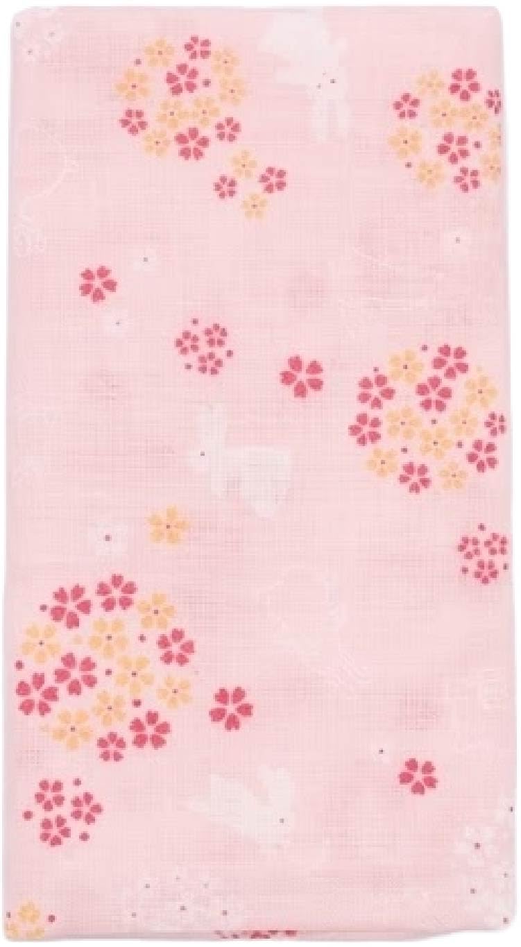Neko Friend Rabbit And Cherry Blossom Pattern Pink Japanese Gauze Tenugui Towel – Made In Japan (1, Medium)