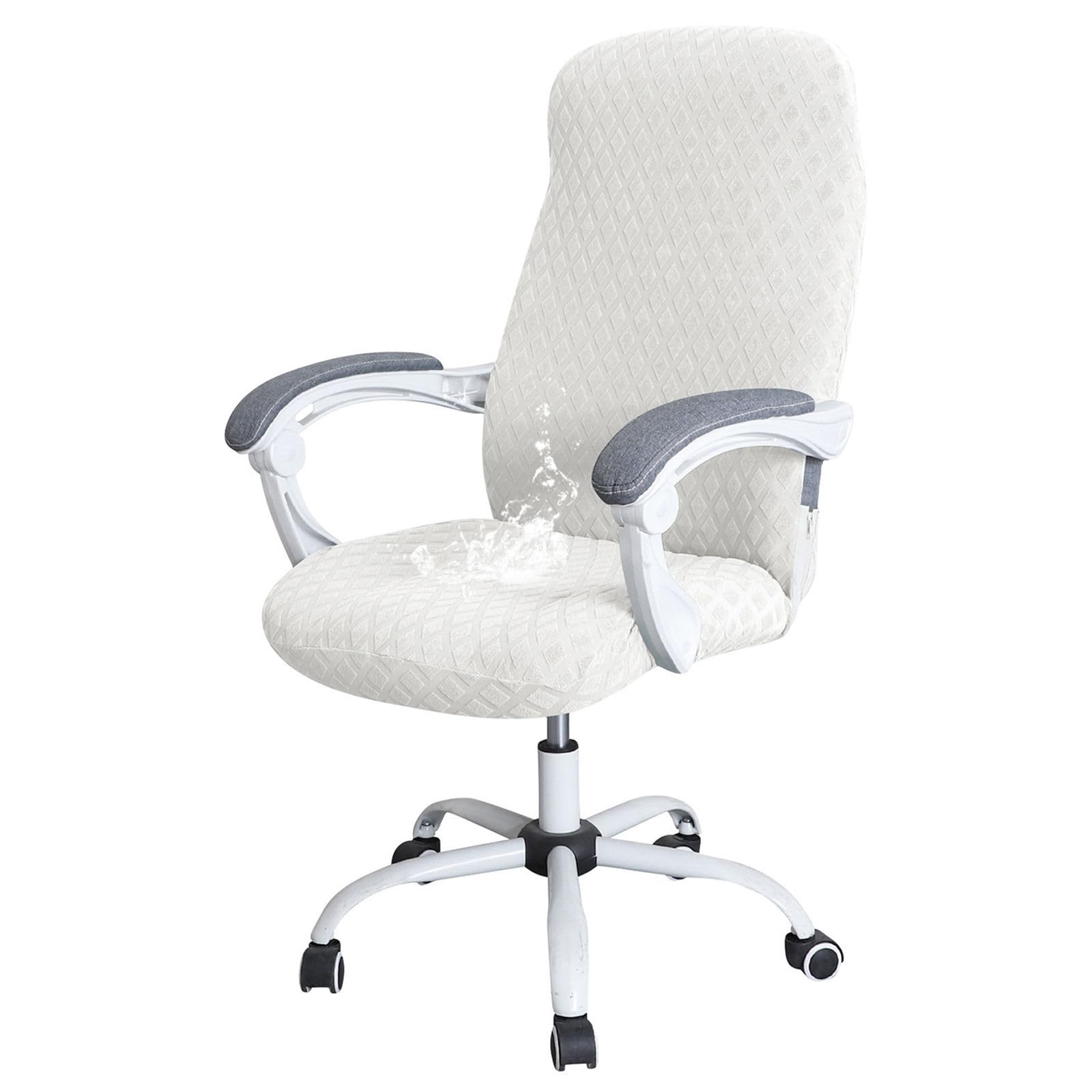 Zrcyxdw White Waterproof Computer Office Chair Cover-Medium