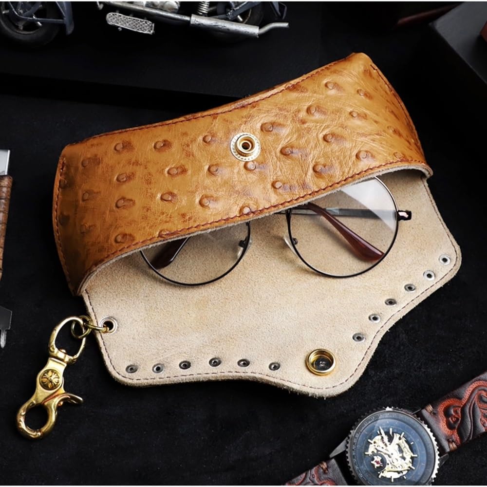 Przenośne skórzane etui na okulary, skórzane etui na okulary przeciwsłoneczne - Etui na okulary do czytania - Etui na okulary Elastyczne etui na okulary przeciwsłoneczne Wąskie etui dla mężczyzn i kob
