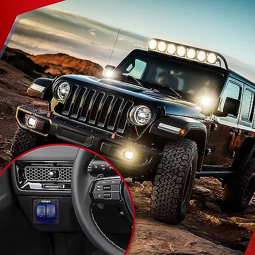 Image of Nilight 16AWG LED Light Bar Wiring Harness Kit-4 Leads | 12V On /Off 2 Gang Laser Etched Pod Lights Rocker Switch Panel Power Relay Fuse 5Pin Toggle for Cars Boat ATV Trucks