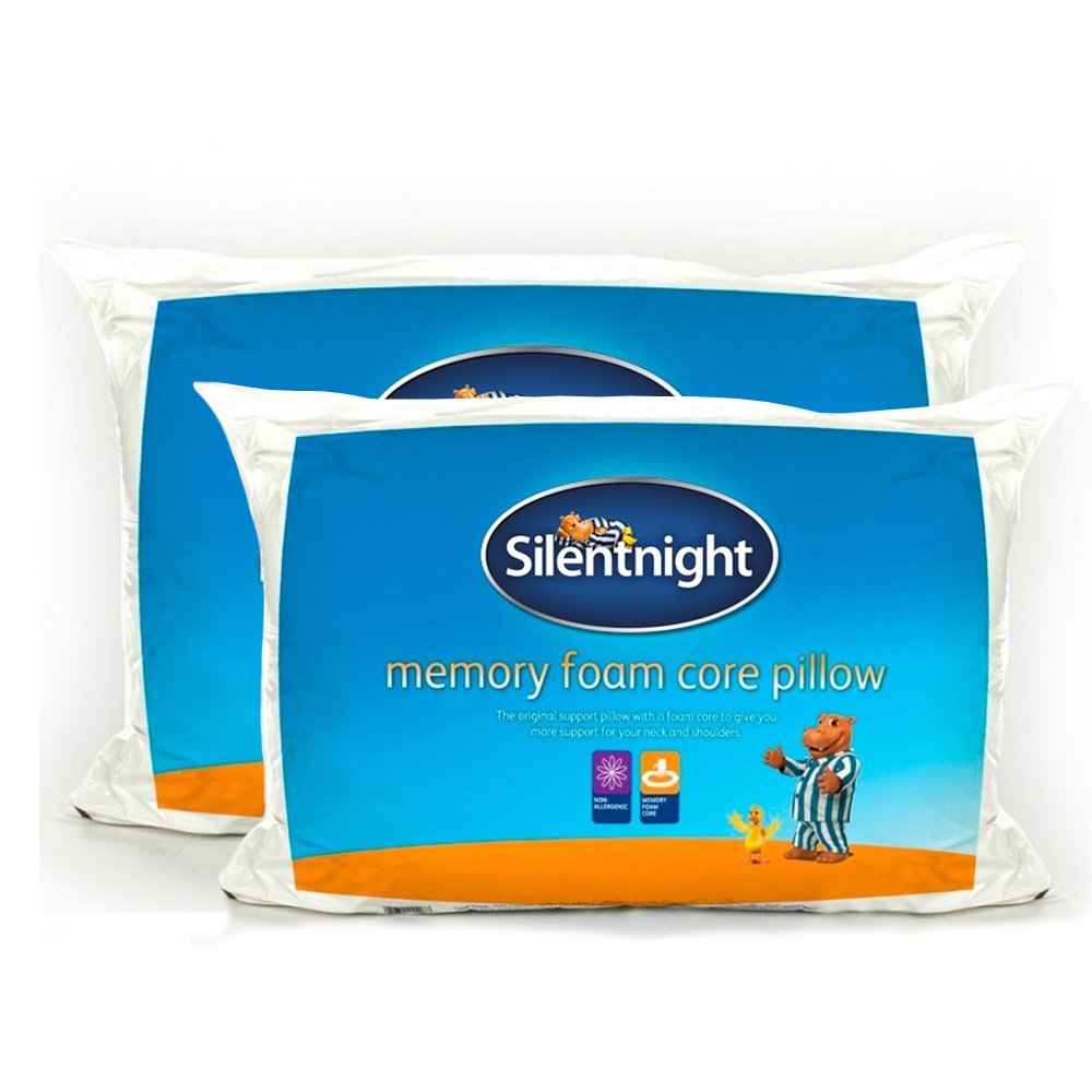 Silentnight Firm Supportive Memory Foam Core With Hollowfibre - Pillow - 2 Pack