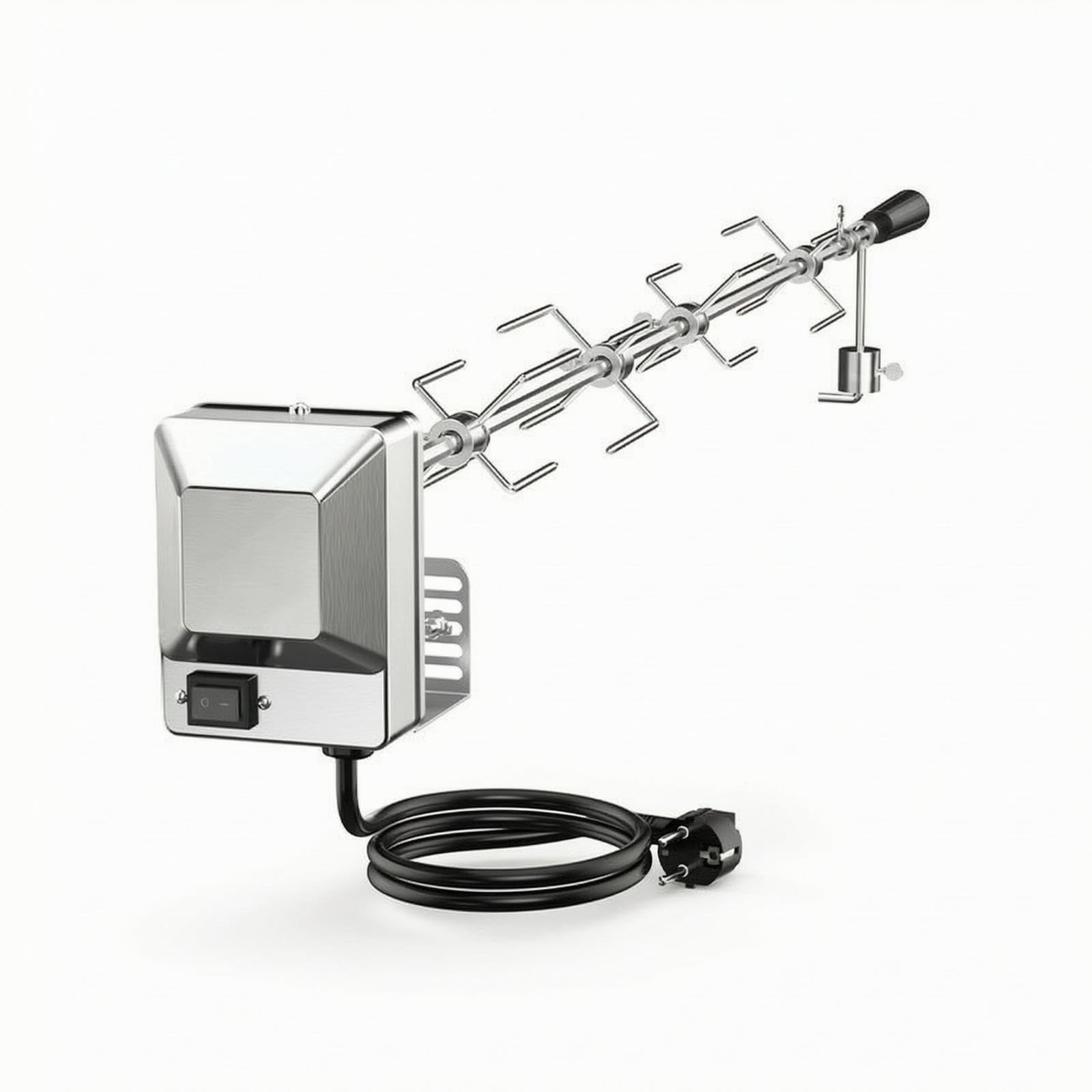 Grill Rotisserie Kit with Motor Stainless Steel Rotisserie Kit with 360-Degree Rotating° Rotating Spit Rod with Forks for Backyard Cooks-image-25