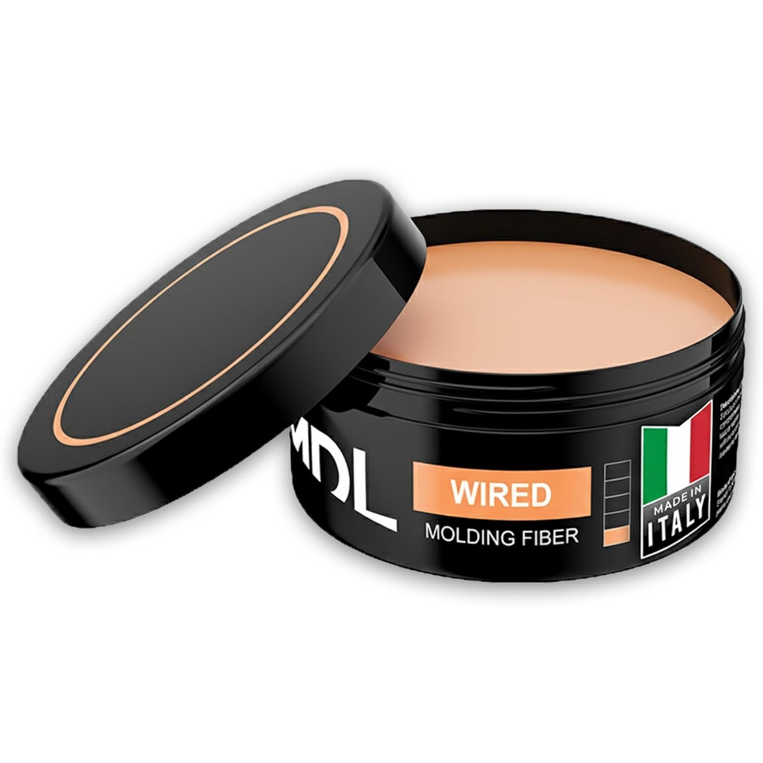 WIRED Molding Fiber Hair Wax for Men, Light Hold Pomade with Glossy Shine, Water-Based Hair Styling Product for All Hair Types, Flexible Definition and Smooth Finish, Made in Italy, 100ml
