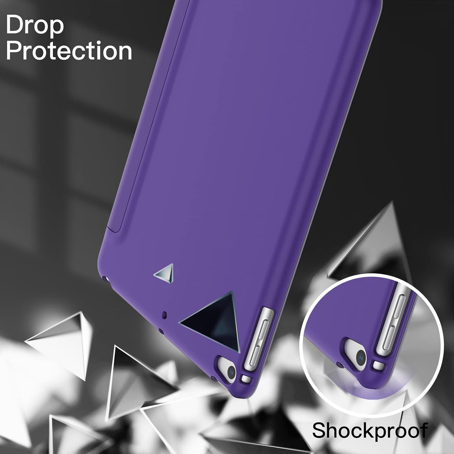 JETech Case for iPad Mini 5/4 (2019/2015 Model 5th/4th Generation), Protective Hard Back Shell Soft-Touch Tablet Stand Cover, Auto Wake/Sleep (Purple)