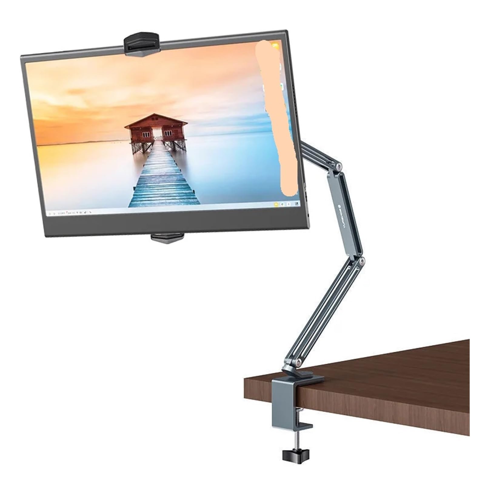 Support de moniteur réglable pour écran portable 14 et 15.6 pouces avec pince de bureau