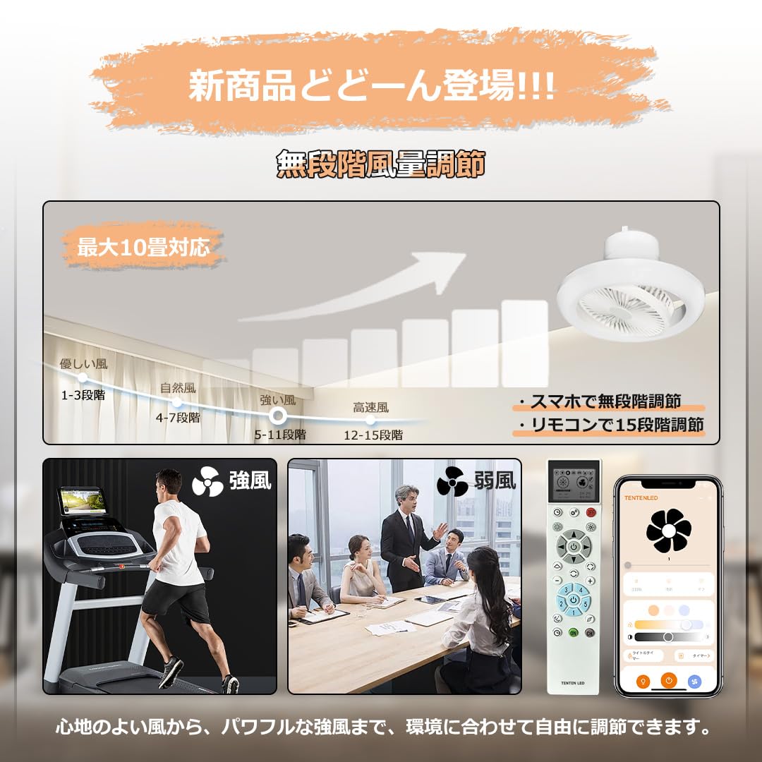 Amazon.co.jp : 【節電/小型・アレクサ対応】ファン付き照明 首振り