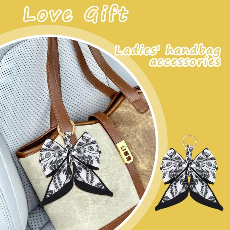 Silky Satin Bow Key Chain for Women Handbags Purse Bowknot Keychain for Ladies Bag Pendant - Image 7