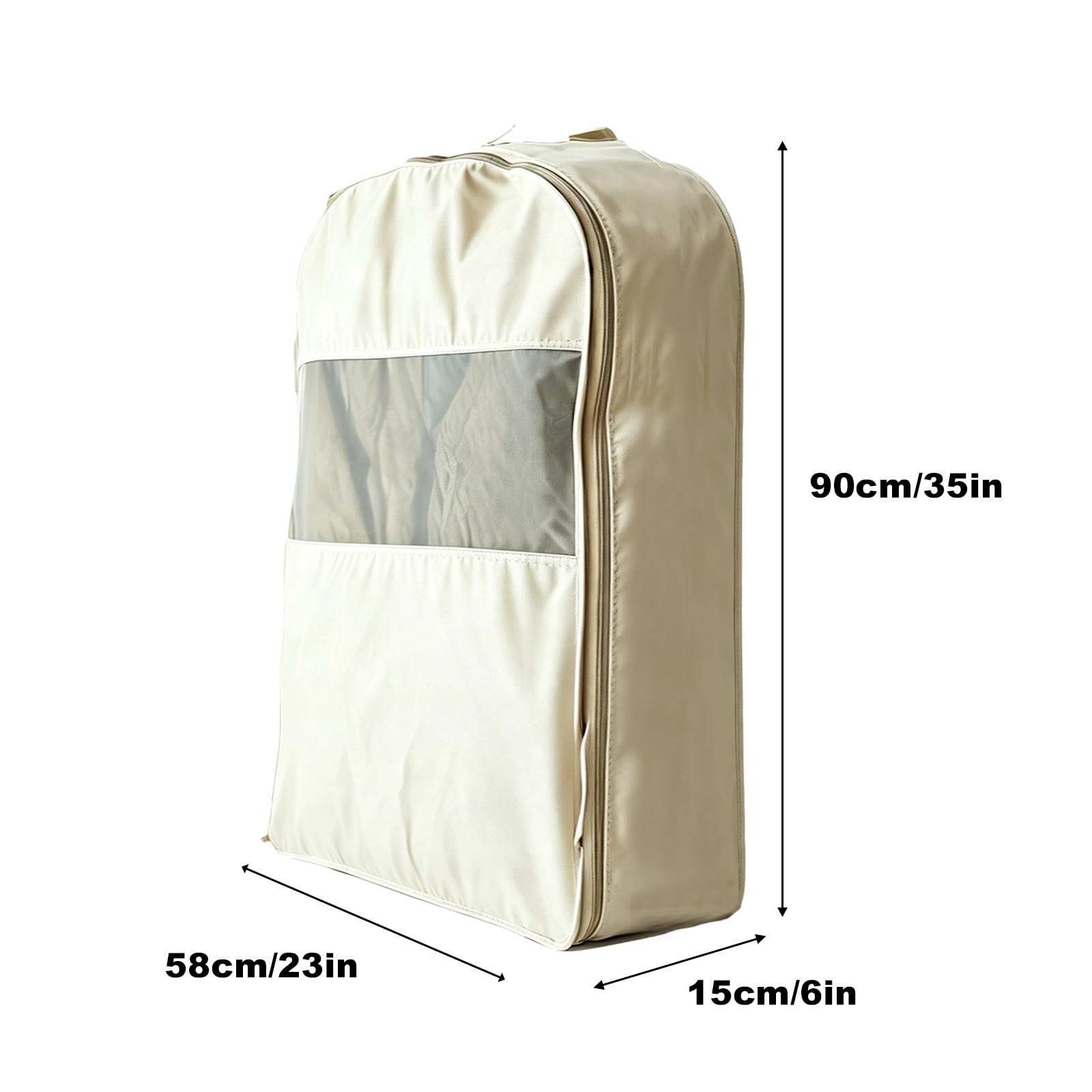 Funda Ropa Armario, Bolsas para Guardar Ropa Confeccionadas en Tejido de Algodón Ventana Transparente, Aptas Plumíferos y Abrigos(58 * 90 * 15cm/23 * 35 * 6in)