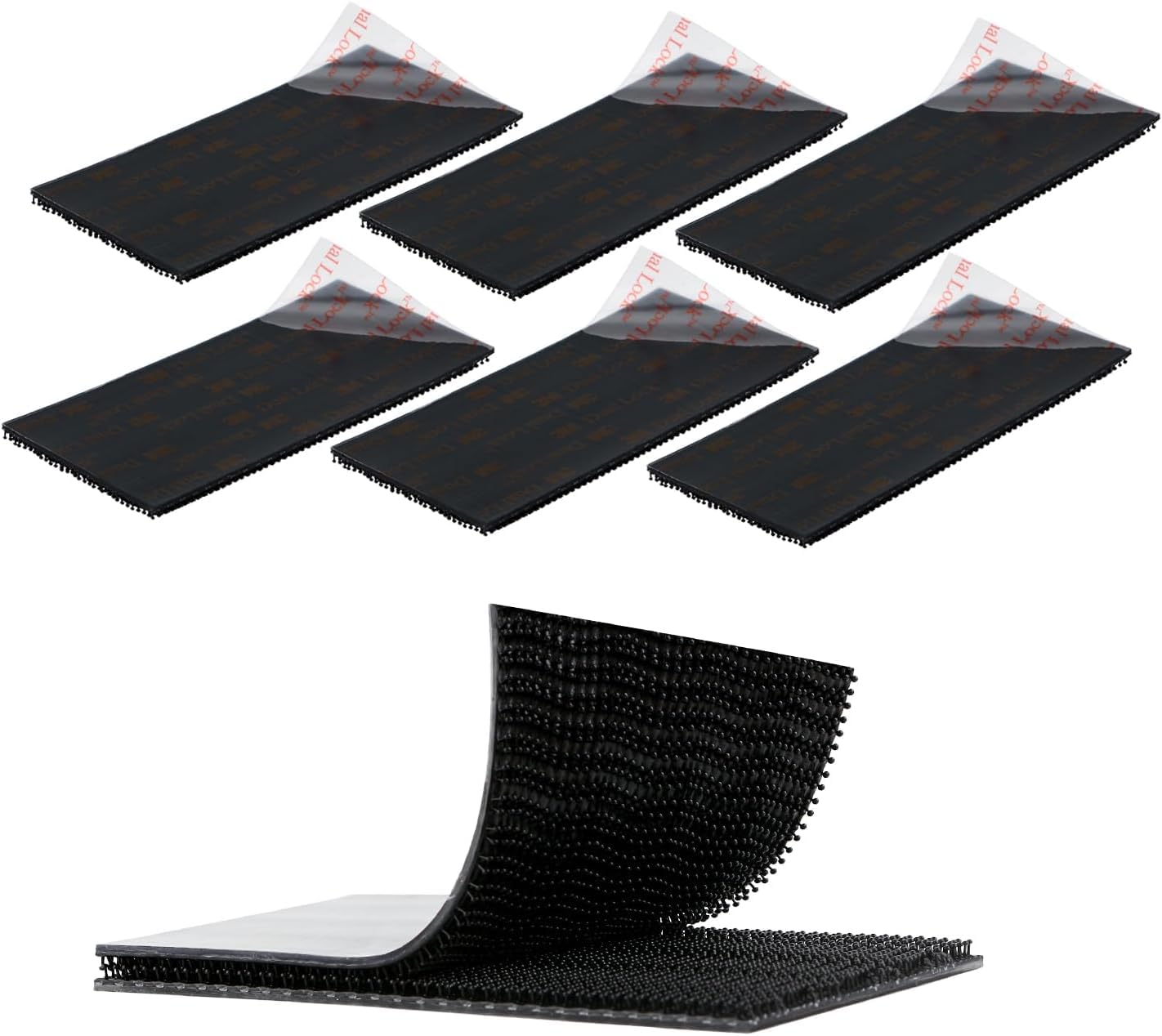 3M Dual Lock SJ3550 2"x 4" 6PCS Black Reclosable Fastener Heavy Duty Interlocking Tape Mushroom Shaped Sticky Hook Lock Mounting Tape for EZ Pass Holder Indoor Outdoor Use