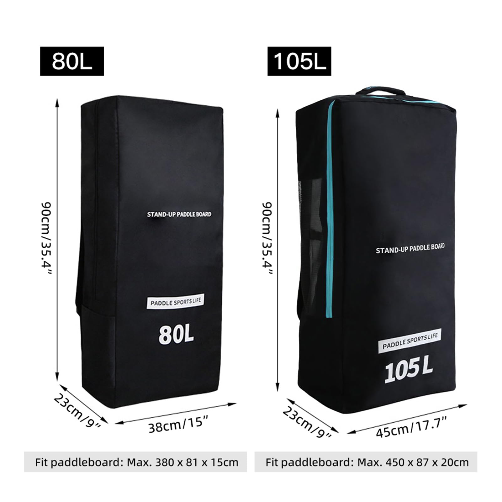 Kavolet Aufblasbare Paddleboard-Tasche SUP-Board-Tasche Surfbrett-Rucksack Reiserucksack für Surfbrett Tragetasche Schulterrucksack für Paddleboard SUP Stand Up Board 80L/105/125L(Optional)